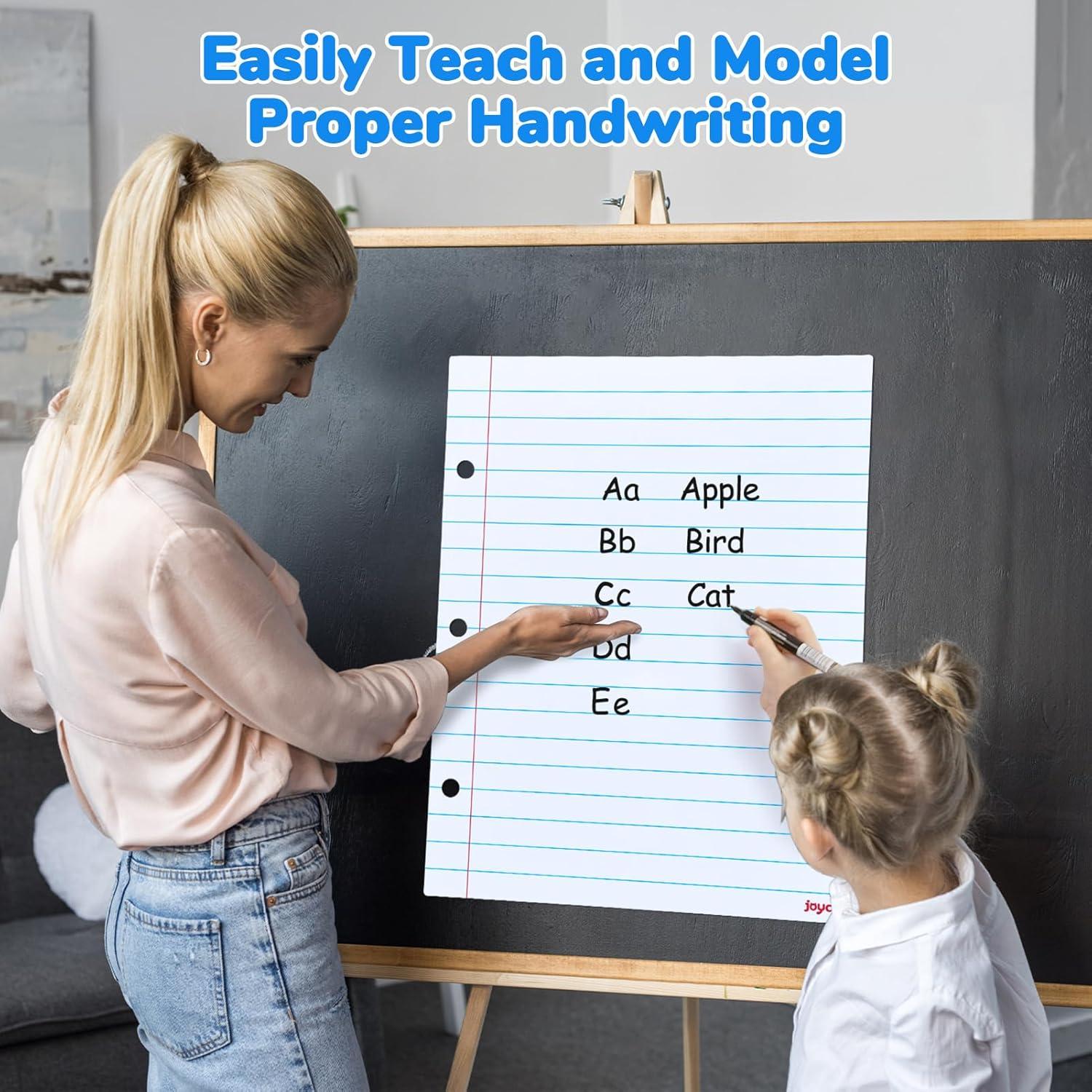 imageJoyCat Giant Magnetic Dry Erase Notebook Paper 22 L x 28 H Handwriting Lined White Board for Classroom Must HavesWhiteboard Accessories for Homeschool Teaching Supplies