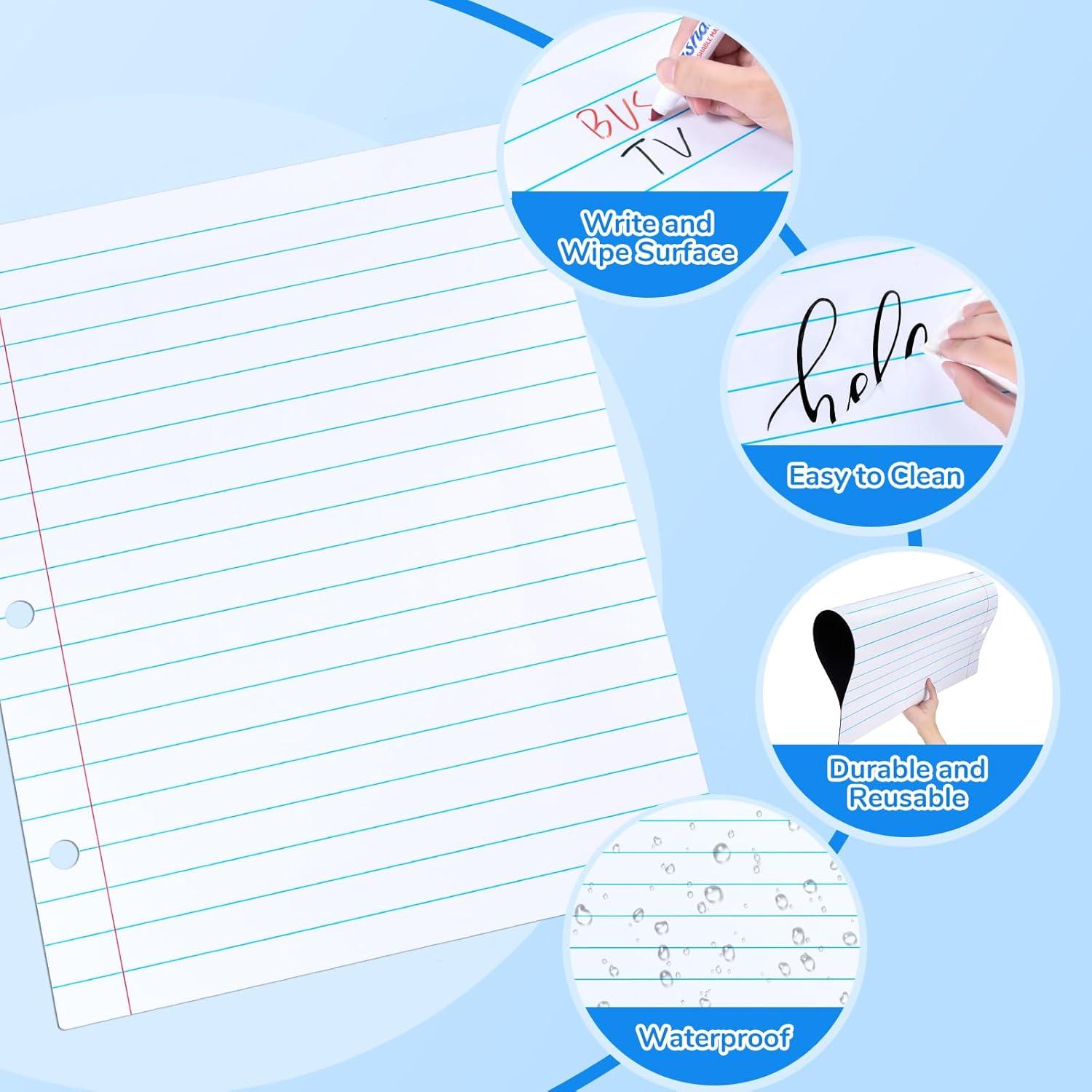 imageJoyCat Giant Magnetic Dry Erase Notebook Paper 22 L x 28 H Handwriting Lined White Board for Classroom Must HavesWhiteboard Accessories for Homeschool Teaching Supplies