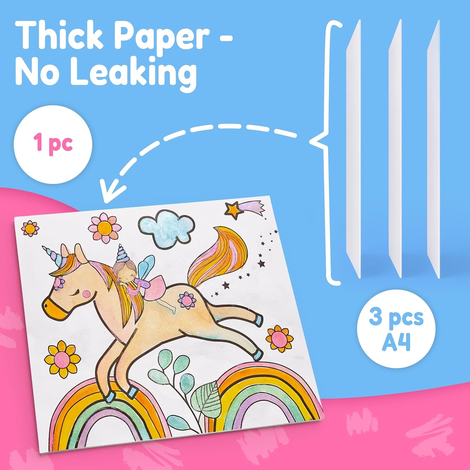 image:imageJoyCat Paint with Water Coloring Books amp Creative StickerOcean Princess Watercolor amp Sticker Activity 200 Pcs Stickers for Kids Toddler Painting Set Art amp Craft Travel Toy Gifts for Boys GirlsMagical Pony