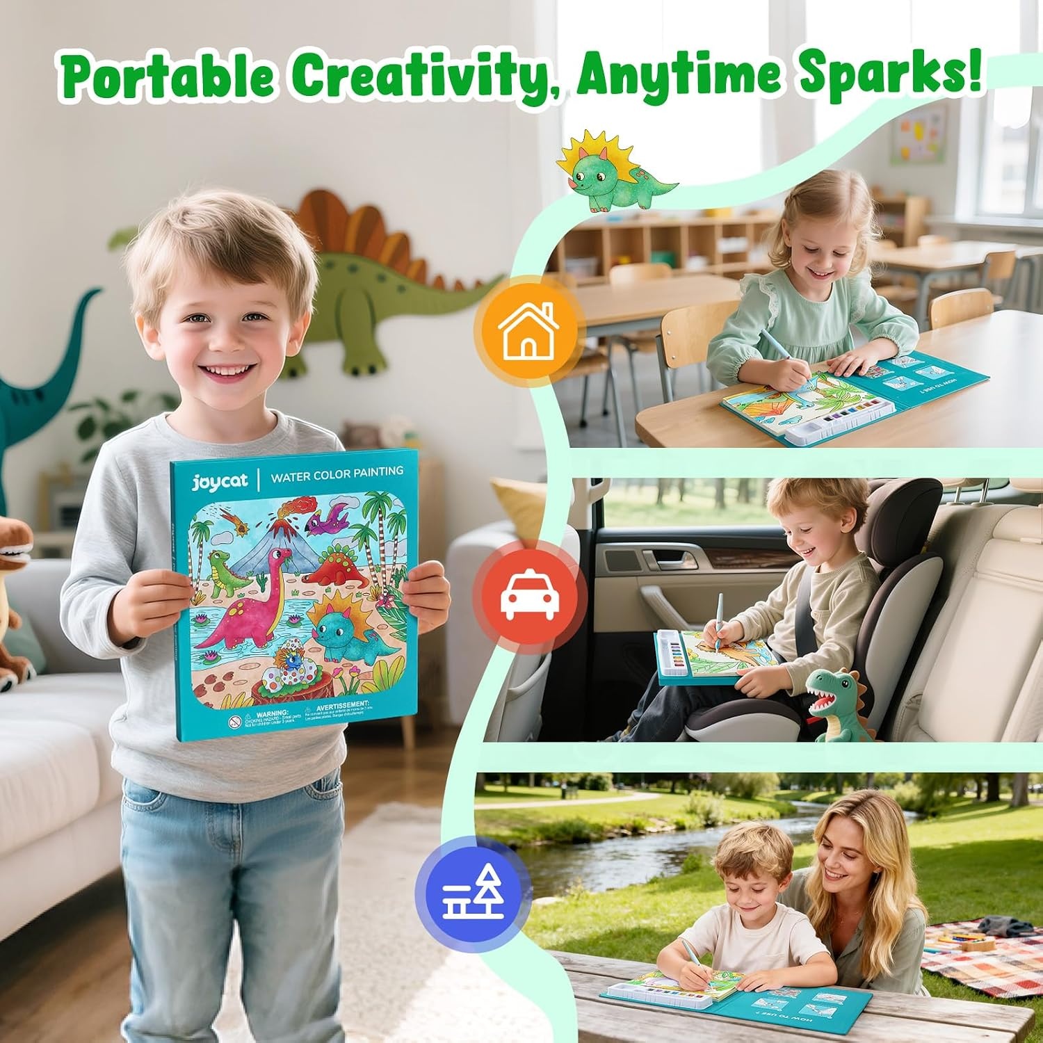 image:imageJoyCat Paint with Water Coloring Books for Toddlers Bugs amp BlossomsDinosaurs