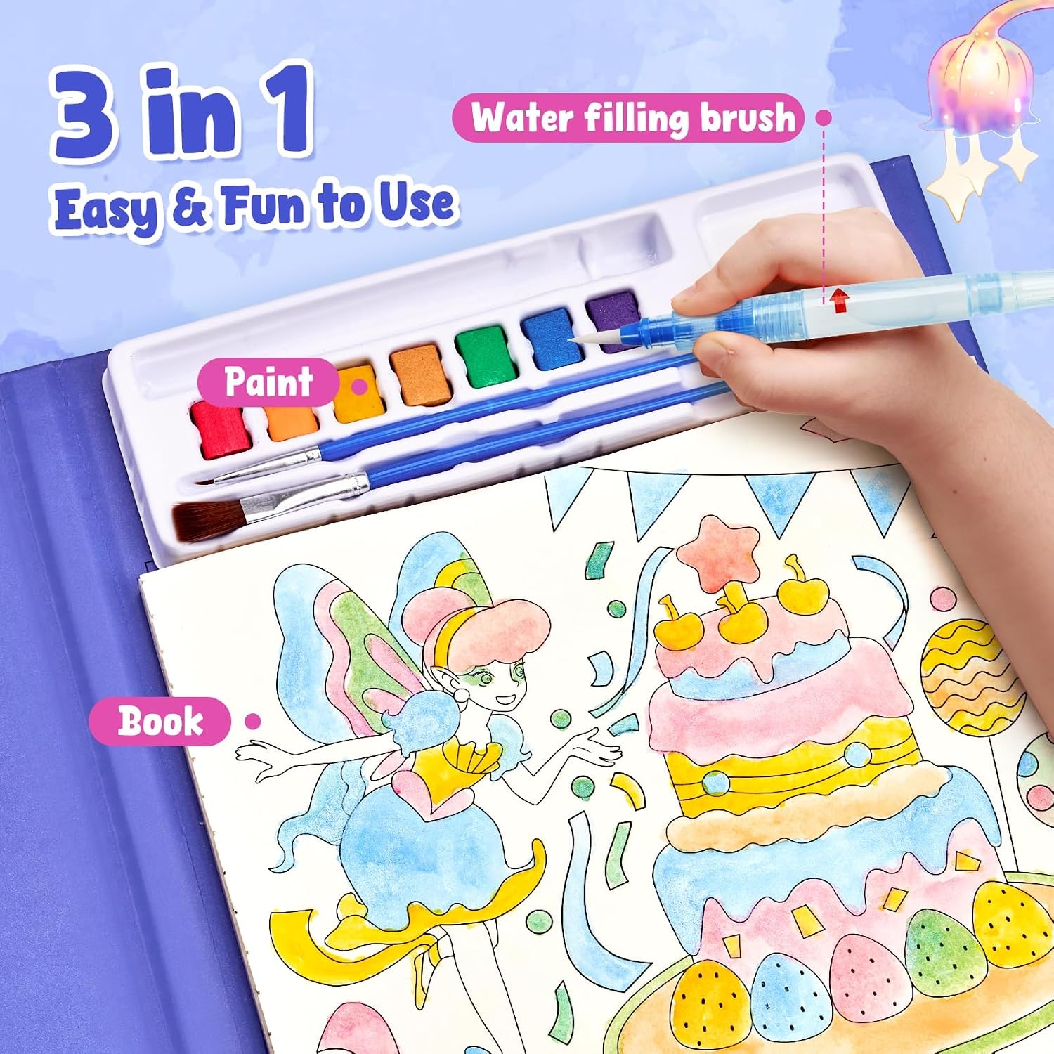image:imageJoyCat Paint with Water Coloring Books for Toddlers Bugs amp BlossomsElf Friends