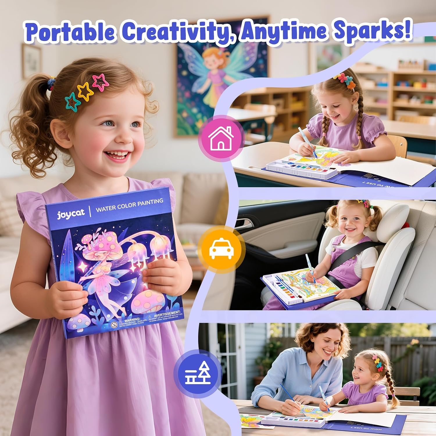 image:imageJoyCat Paint with Water Coloring Books for Toddlers Bugs amp BlossomsElf Friends
