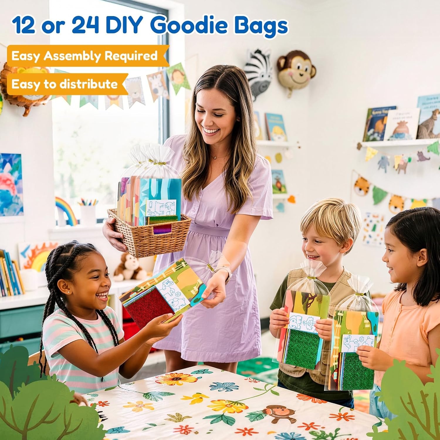 image:imageJoyCat 24 Pack Dinosaur Foil Art Party Favors Craft Kits for Kids Ages 49Animal
