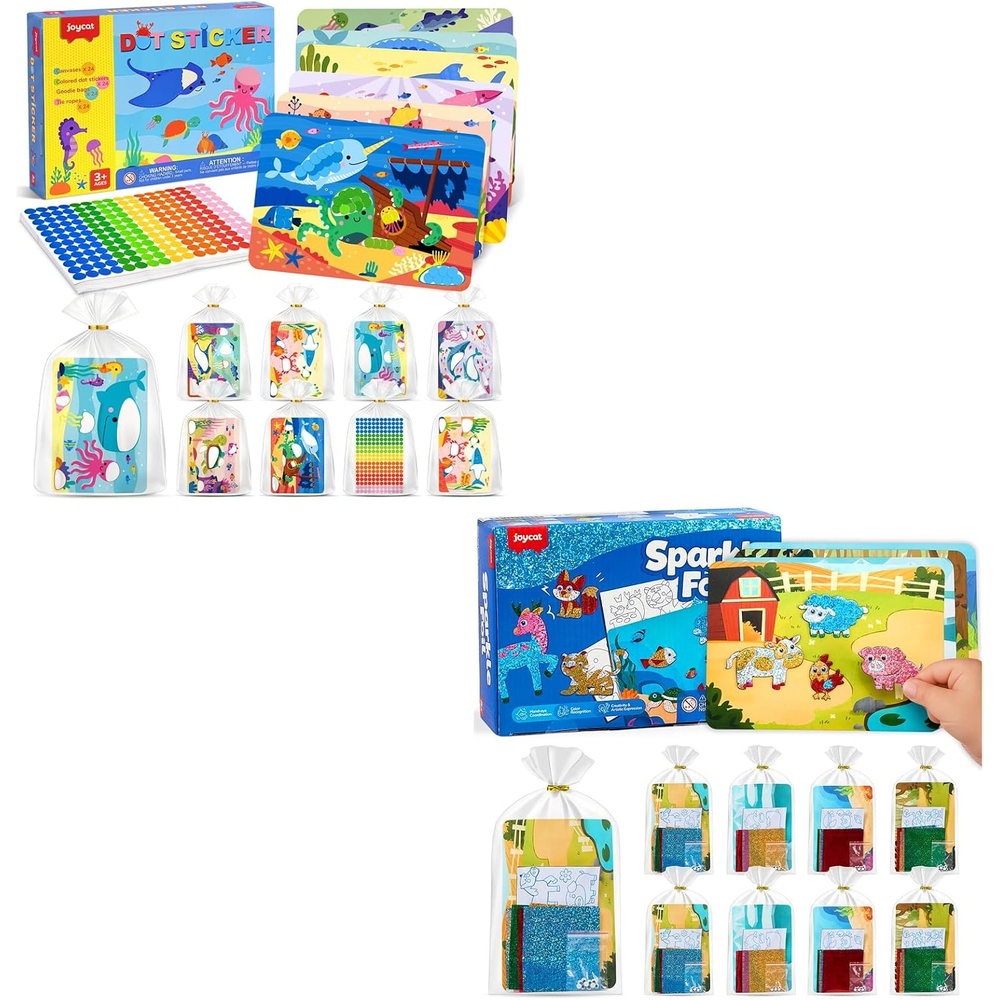 image:imageJoyCat 24 Pack Ocean Dot Art 24 Pack Animal Foil Art Party Favors No Mess Arts and Crafts for KidsGoodie Bag StuffersDIY Creative ActivityBirthday Present for Girls Boys 4 5 6 7 8 9 Years Old