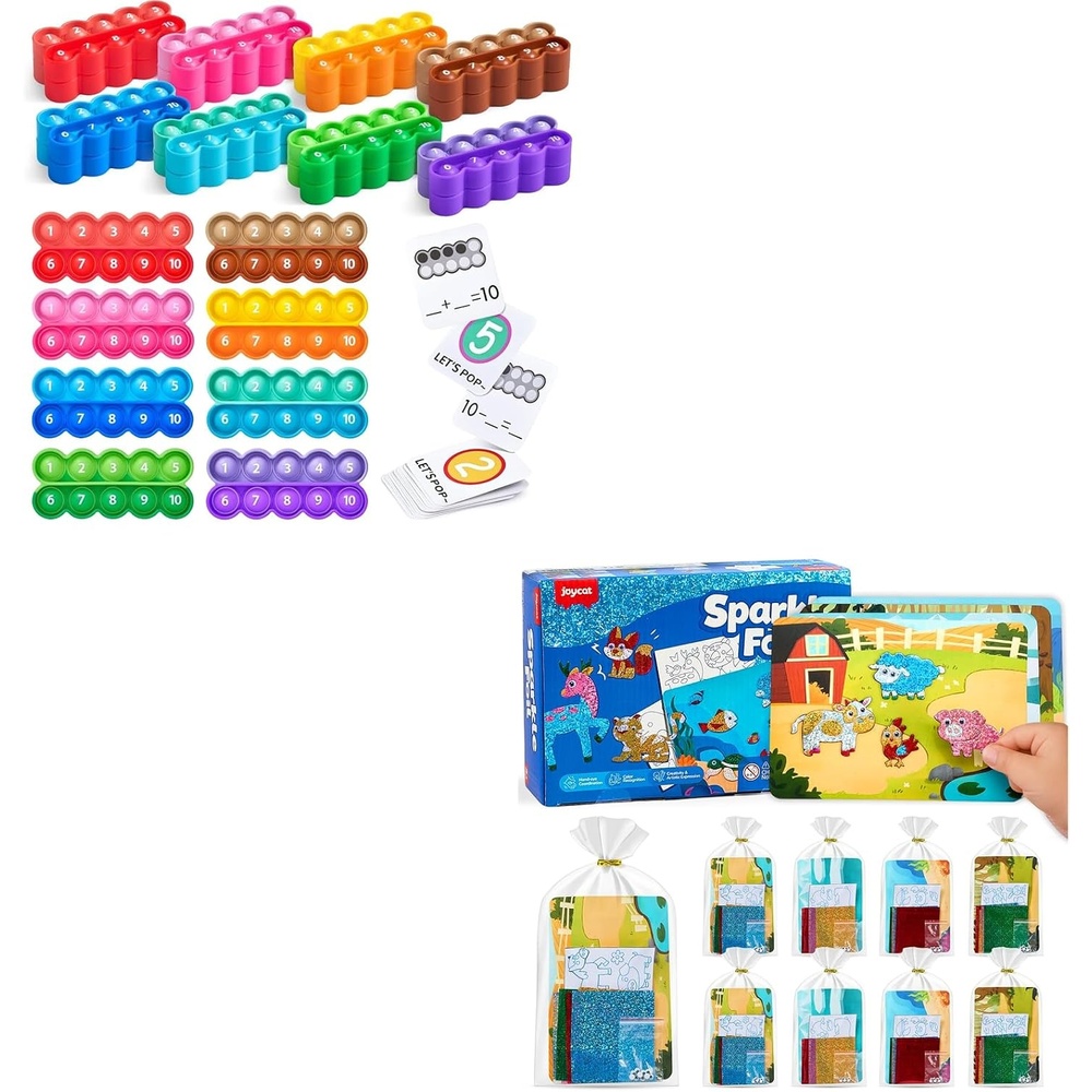 image:imageJoycat 8 Ten Frames 24 Pack Foil Art Craft Party FavorsNo Mess Arts and Crafts for KidsGoodie Bag Stuffers Preschool Kindergarten Classroom Learning Activities Kids Ages 38