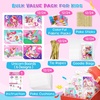 JoyCat 24 Pack DIY Poke Art Unicorn Party Favors for Girls, Mess-Free Craft Kits for Kids Ages 4-9, Activity Set for Birthday Goodie Bags, Classroom Prizes and Group Fun