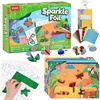 JoyCat 24 Pack Dinosaur Foil Art Party Favors, Craft Kits for Kids Ages 4-9(Flower & Insect)