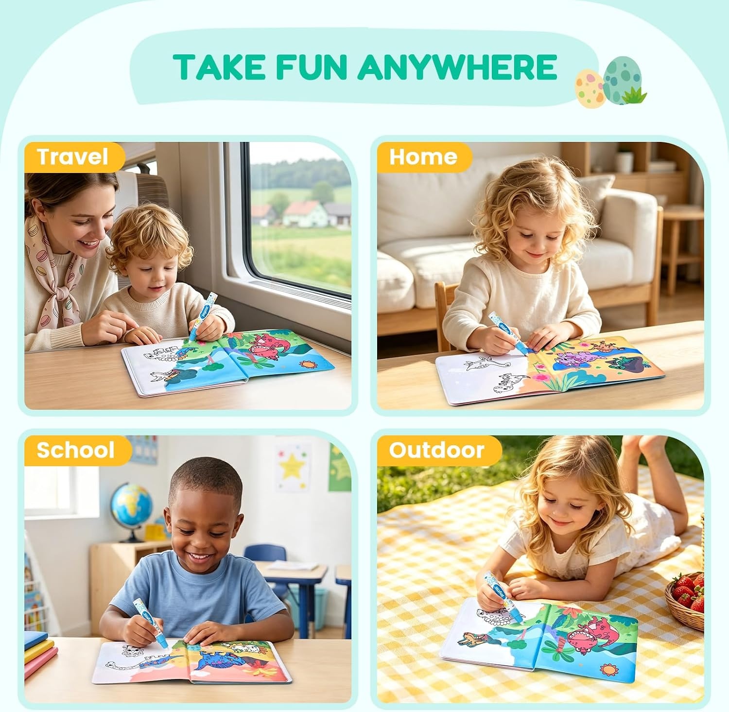 image:imageJoyCat Ocean Water Coloring Book for Toddlers with Water PenDinosaur