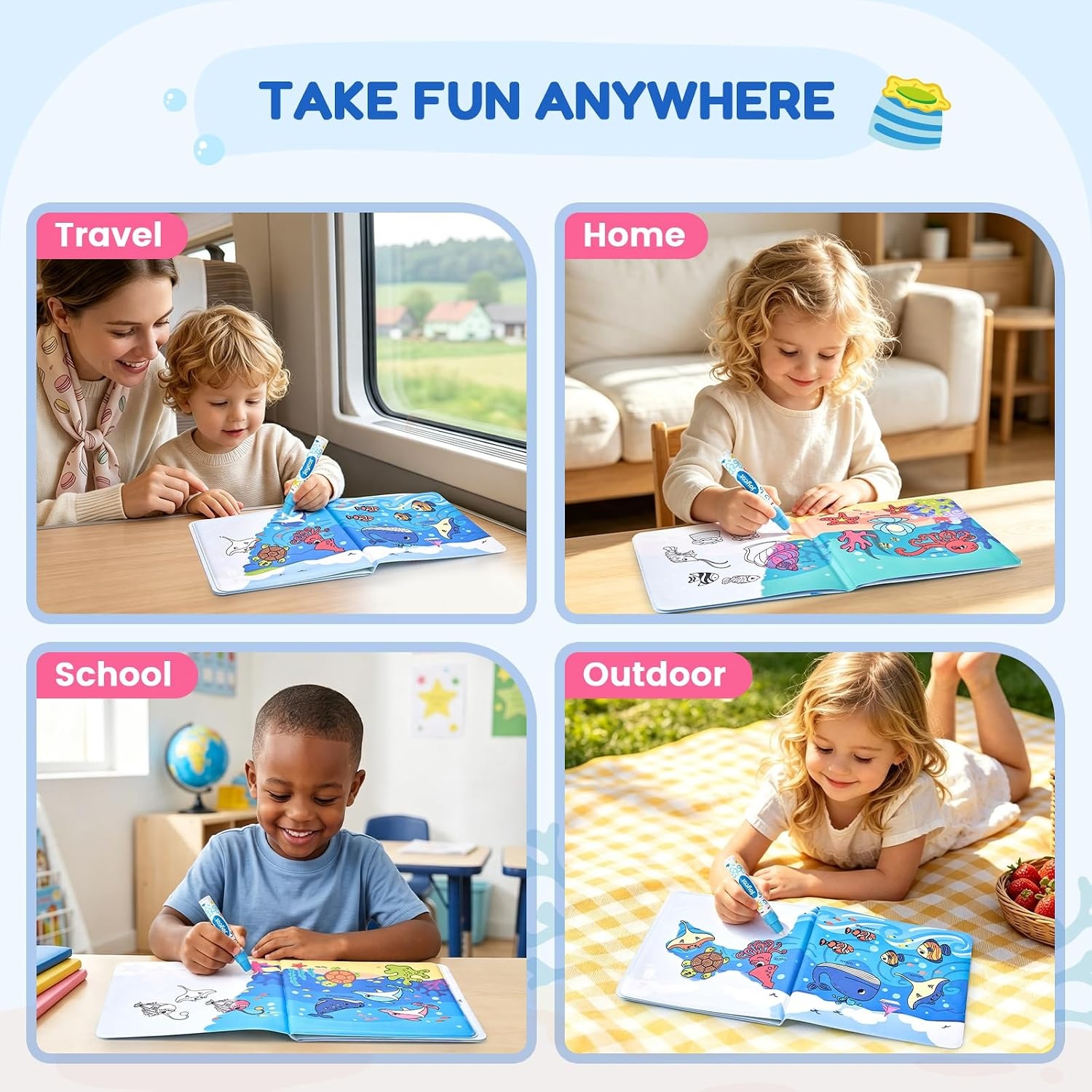 image:imageJoyCat Ocean Water Coloring Book for Toddlers with Water PenOcean