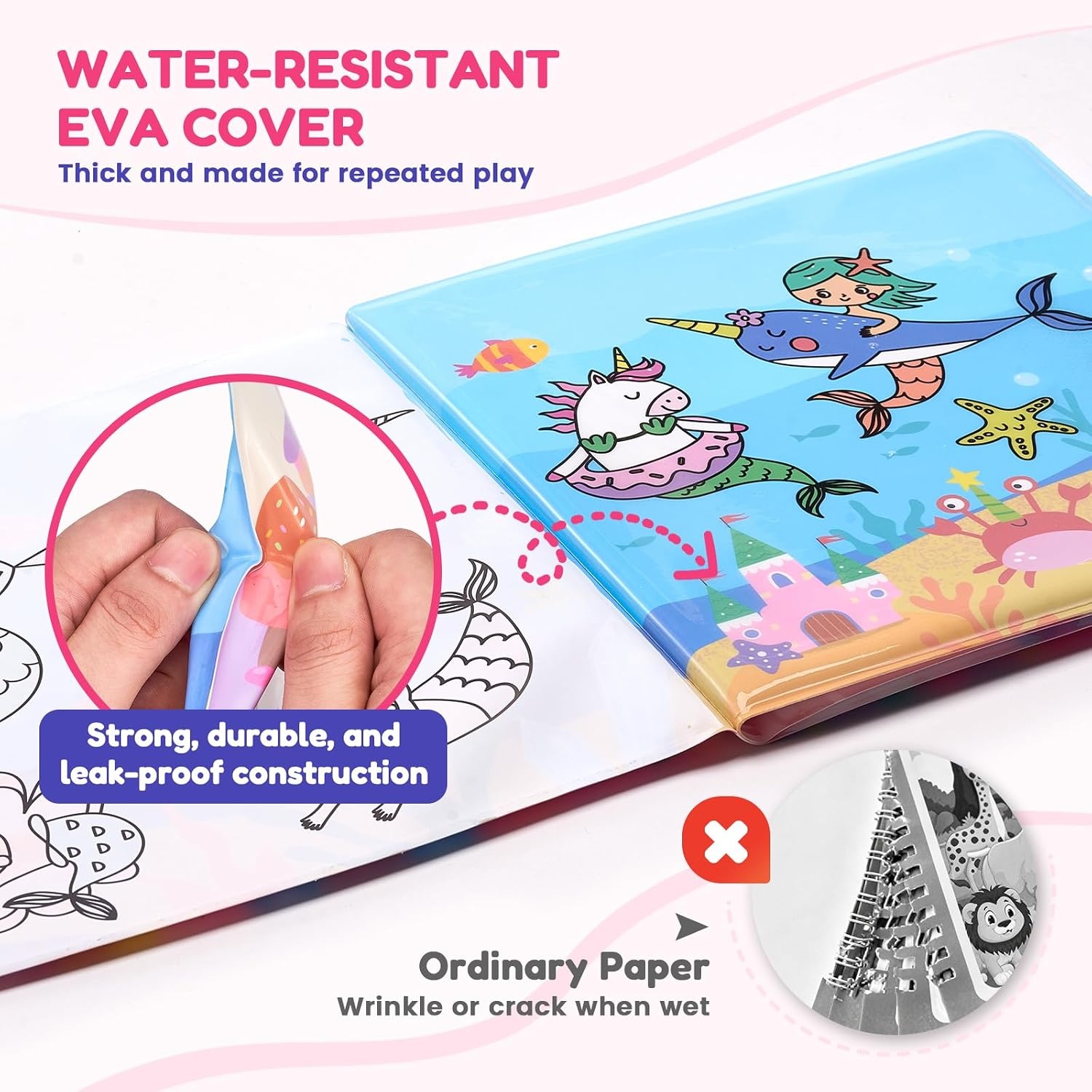 image:imageJoyCat Ocean Water Coloring Book for Toddlers with Water PenUnicorn