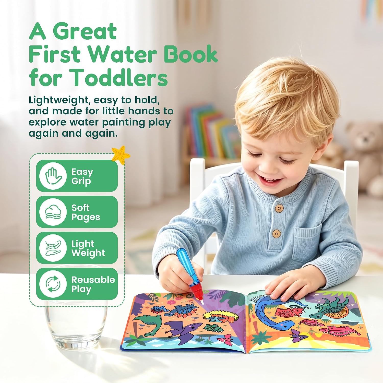 image:imageJoyCat Paint with Water Coloring Book for Toddlers Reusable Fairy1