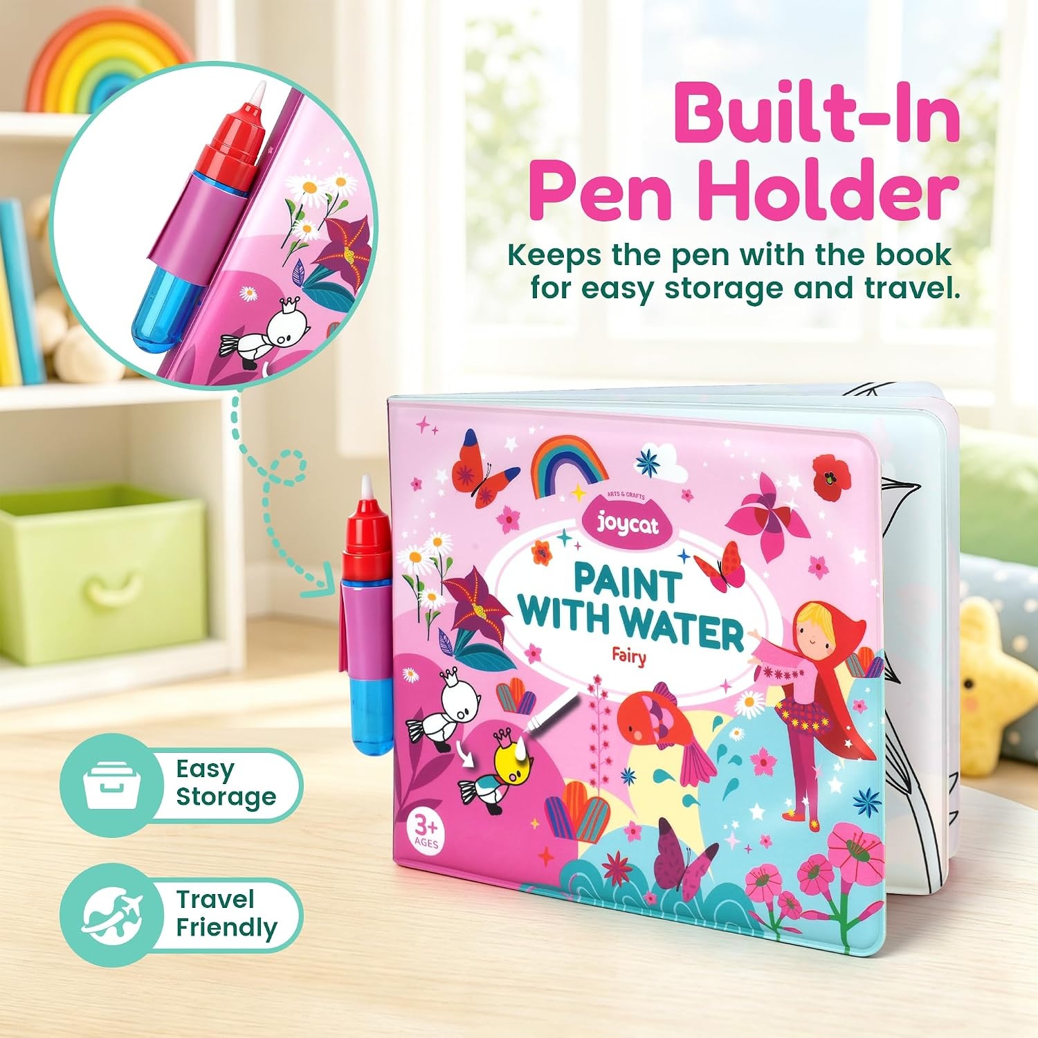 image:imageJoyCat Paint with Water Coloring Book for Toddlers Reusable Fairy1