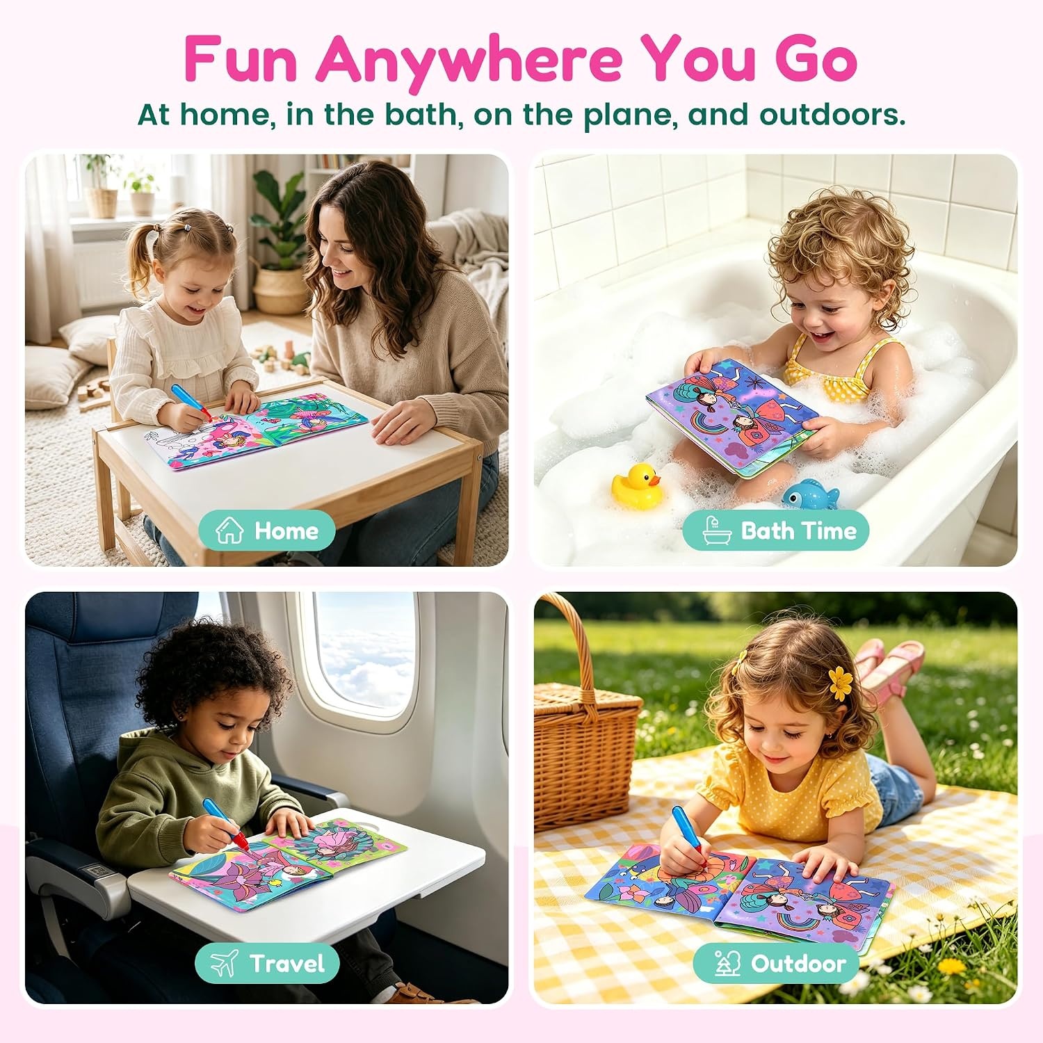 image:imageJoyCat Paint with Water Coloring Book for Toddlers Reusable Fairy1