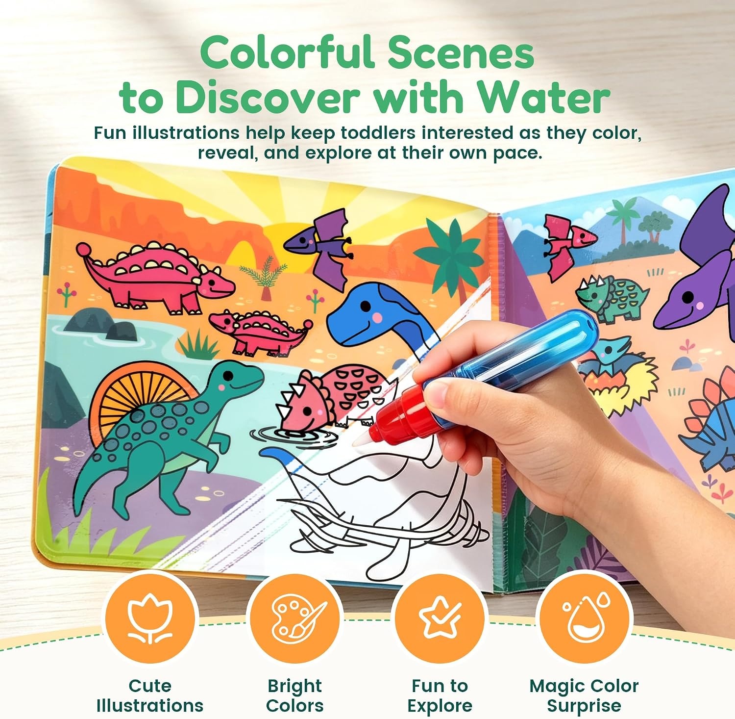 image:imageJoyCat Paint with Water Coloring Book for Toddlers Reusable Fairy1