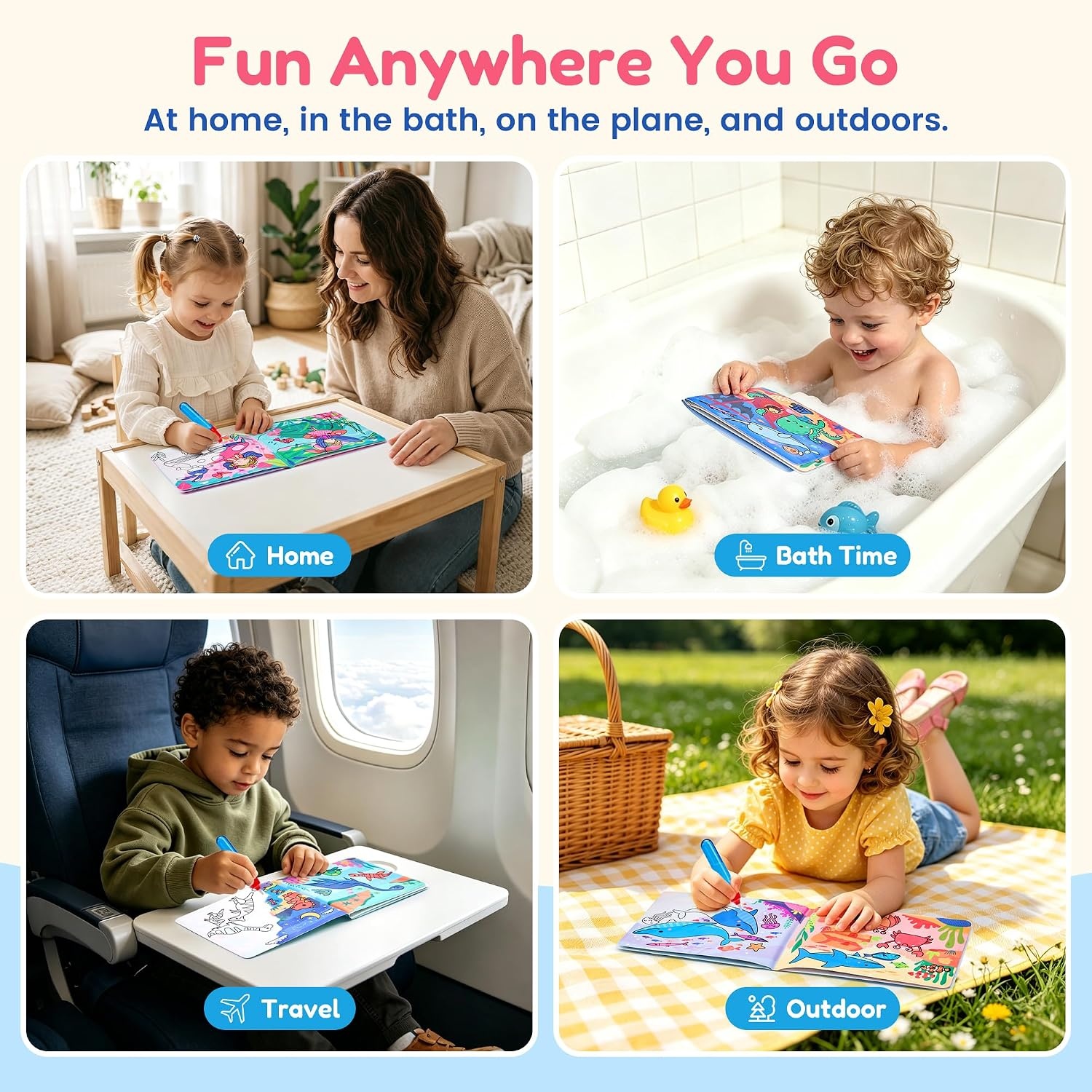 image:imageJoyCat Paint with Water Coloring Book for Toddlers Reusable Fairy1