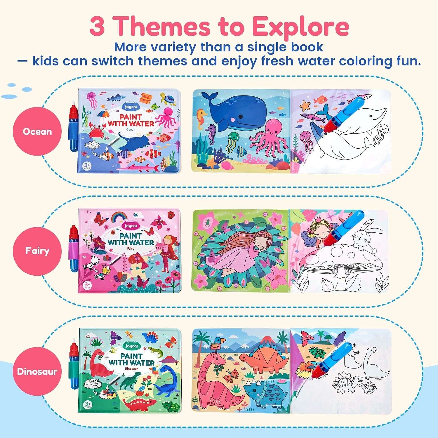 image:imageJoyCat Paint with Water Coloring Book for Toddlers Reusable Fairy1
