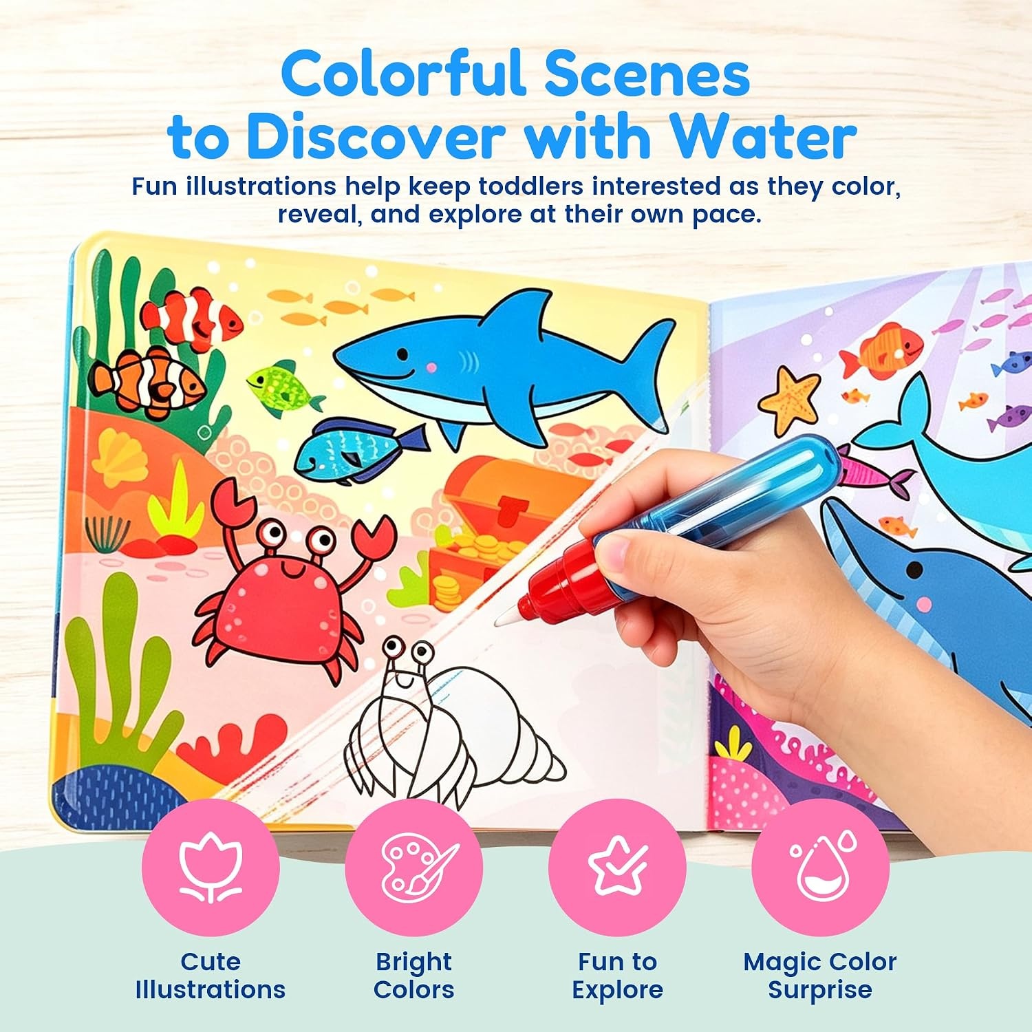 image:imageJoyCat Paint with Water Coloring Book for Toddlers Reusable Fairy1