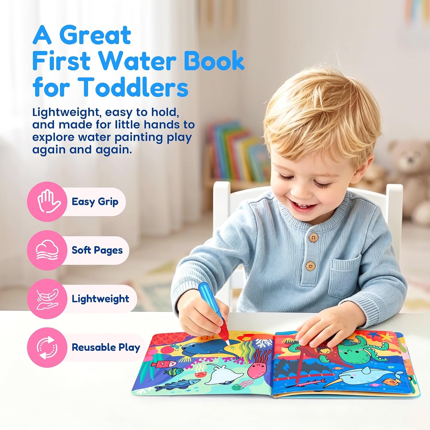 image:imageJoyCat Paint with Water Coloring Book for Toddlers Reusable Fairy1