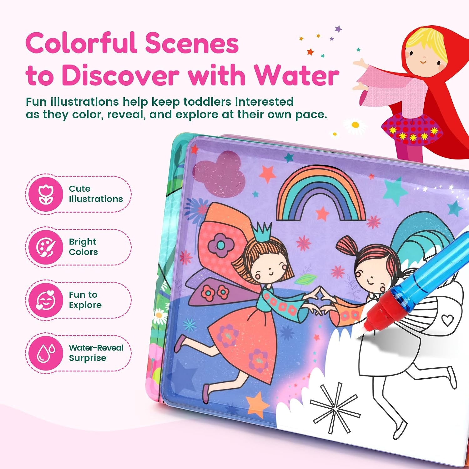 image:imageJoyCat Paint with Water Coloring Book for Toddlers Reusable Fairy1