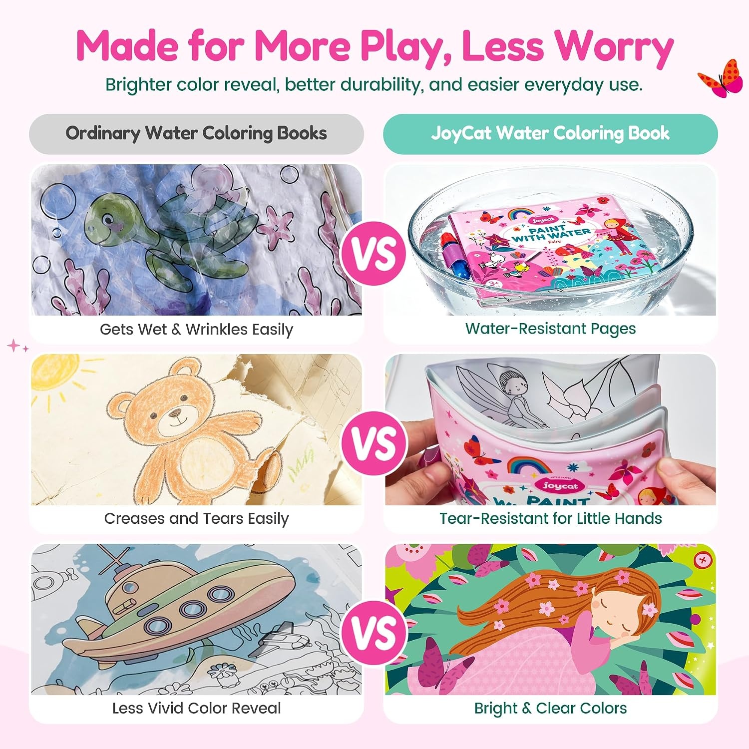 image:imageJoyCat Paint with Water Coloring Book for Toddlers Reusable Fairy1
