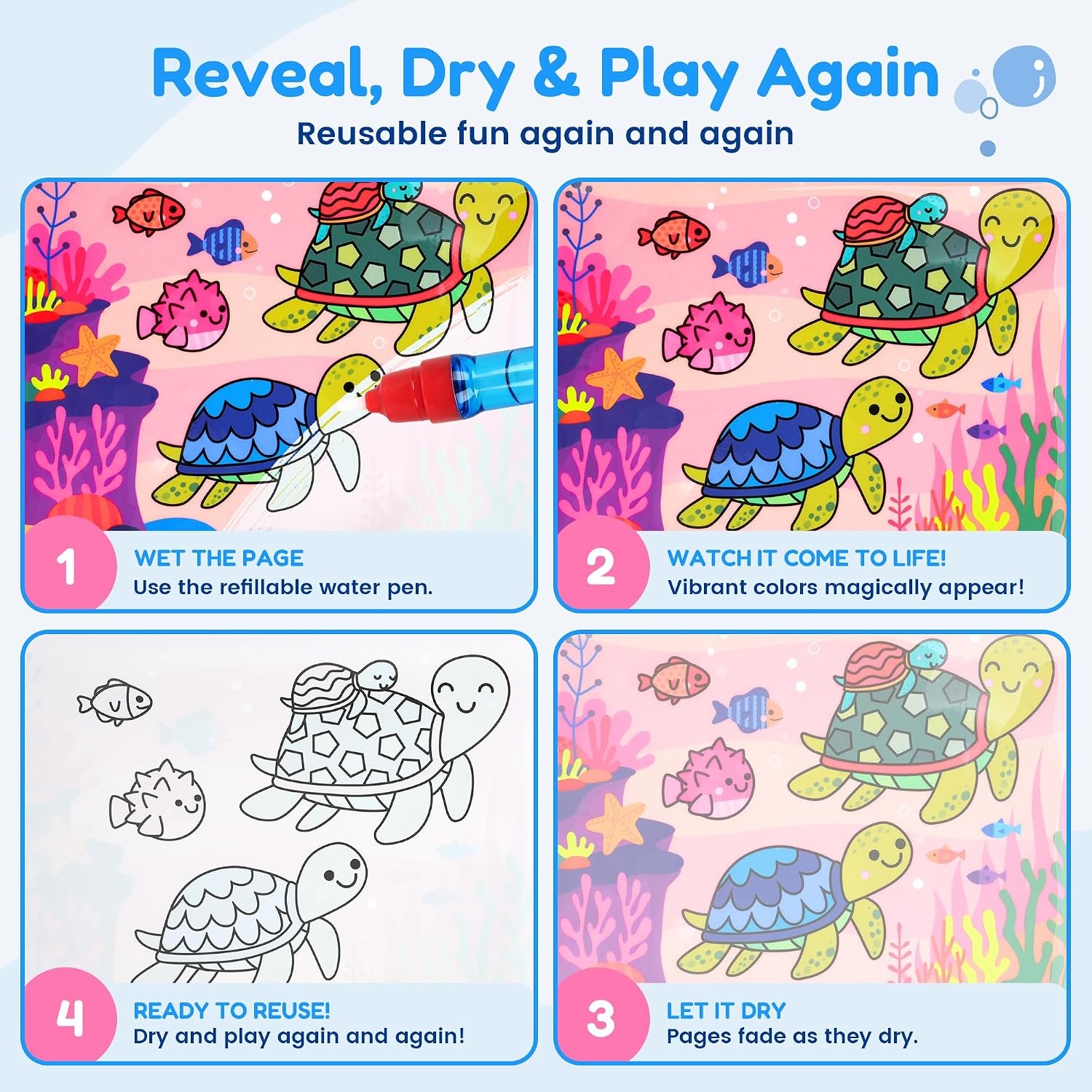 image:imageJoyCat Paint with Water Coloring Book for Toddlers Reusable Fairy1