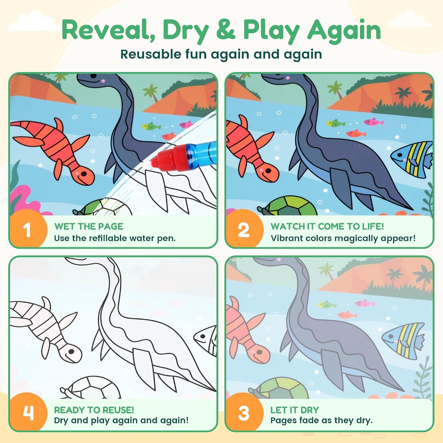 image:imageJoyCat Paint with Water Coloring Book for Toddlers Reusable Fairy1