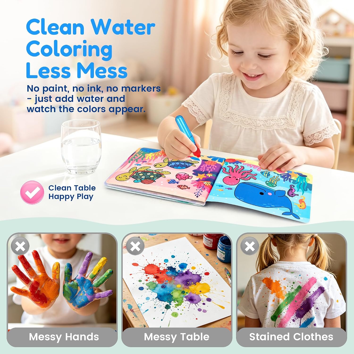 image:imageJoyCat Paint with Water Coloring Book for Toddlers Reusable Fairy1