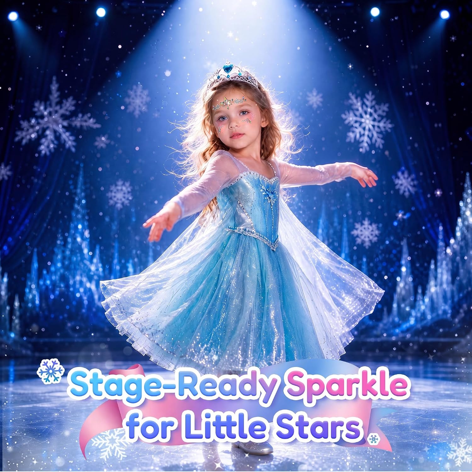 image:imageJoyCat PrePlaced Face Gems for Women Teens amp Kids Rhinestone JewelsWinter Princess