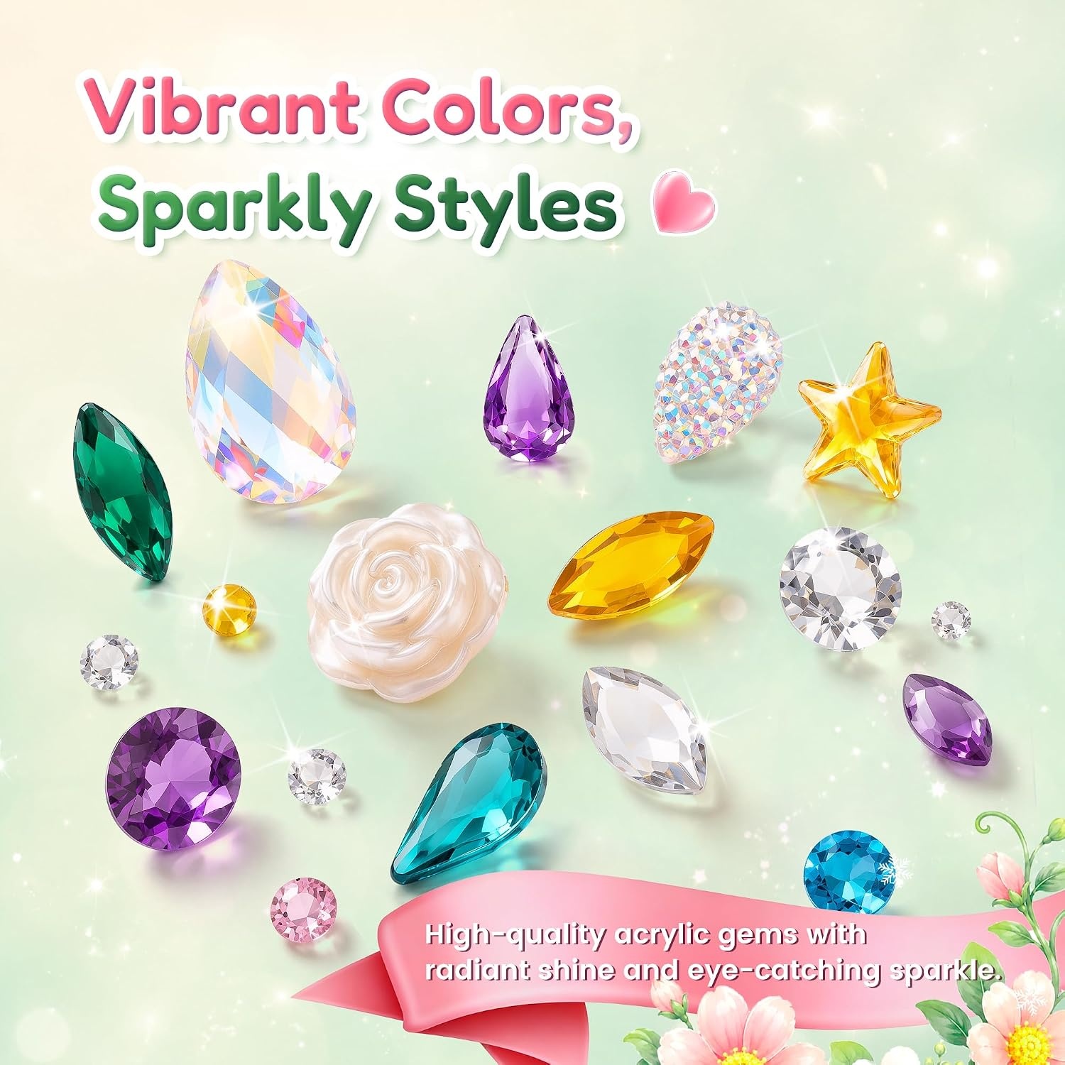 image:imageJoyCat PrePlaced Face Gems for Women Teens amp Kids Rhinestone JewelsWoodland Princess