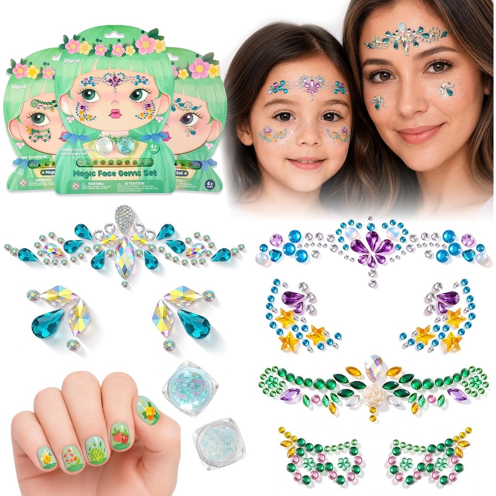 image:imageJoyCat PrePlaced Face Gems for Women Teens amp Kids Rhinestone JewelsWoodland Princess