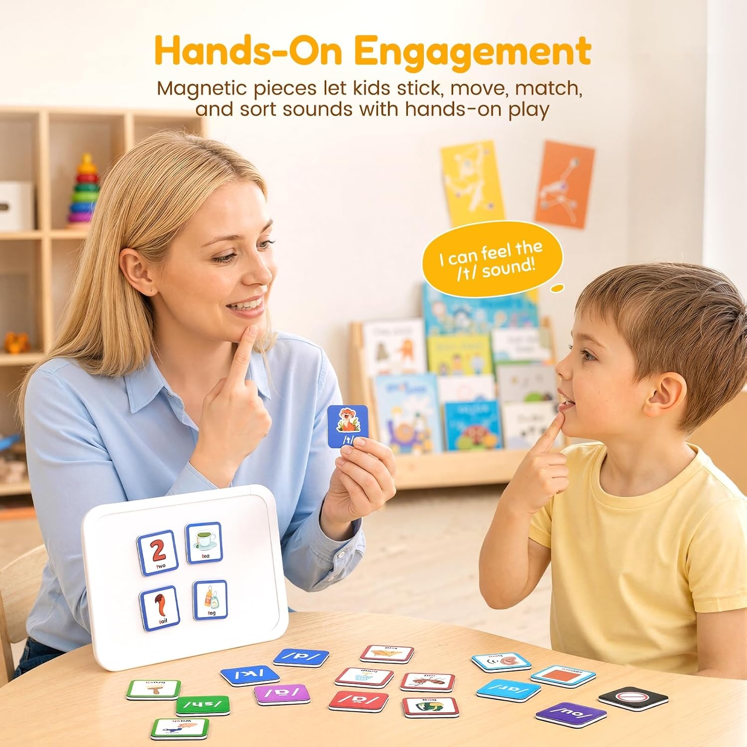 image:imageJoycat Magnetic Sound Sorting Tiles Phonemic Awareness Set Ages 3 and Up