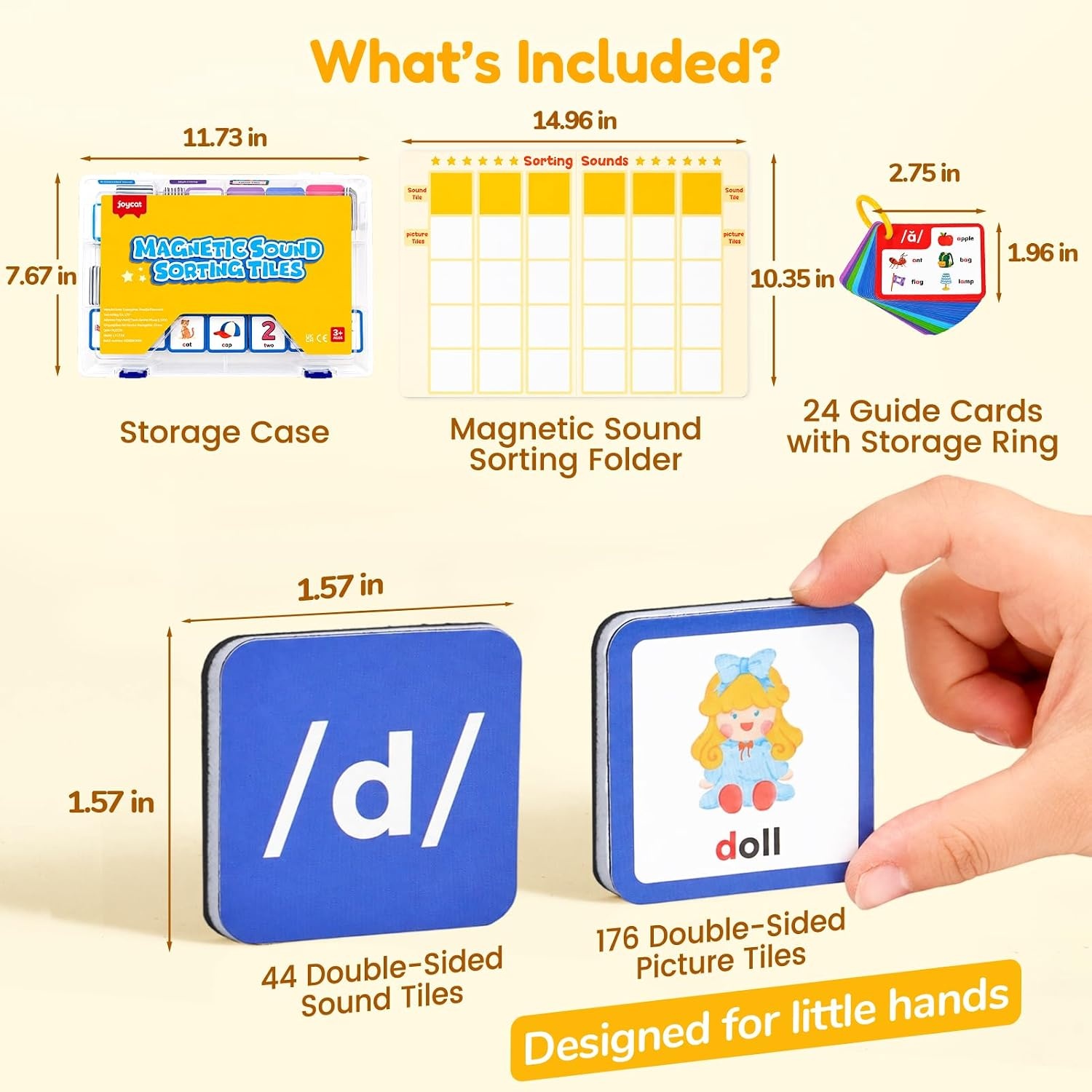 image:imageJoycat Magnetic Sound Sorting Tiles Phonemic Awareness Set Ages 3 and Up