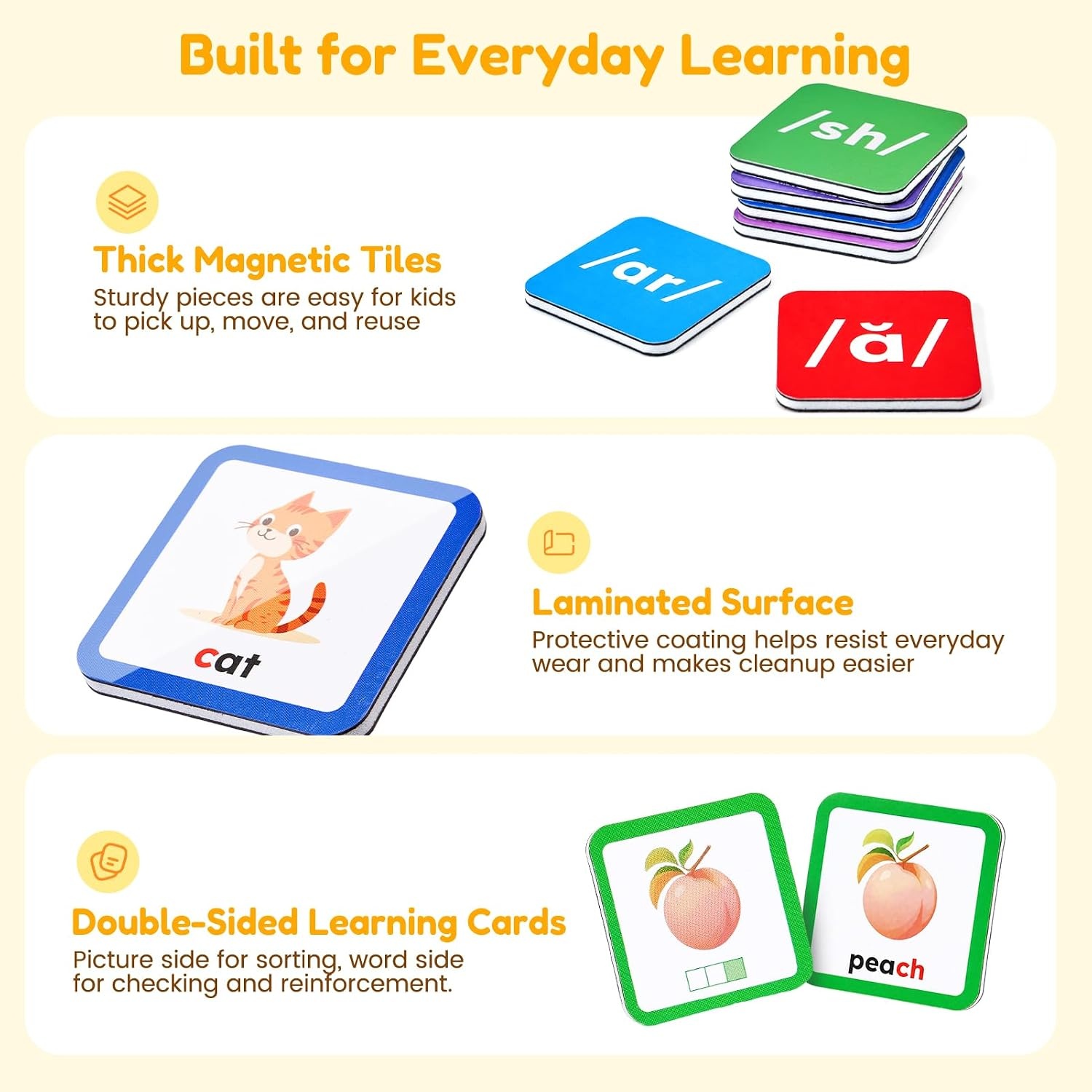 image:imageJoycat Magnetic Sound Sorting Tiles Phonemic Awareness Set Ages 3 and Up