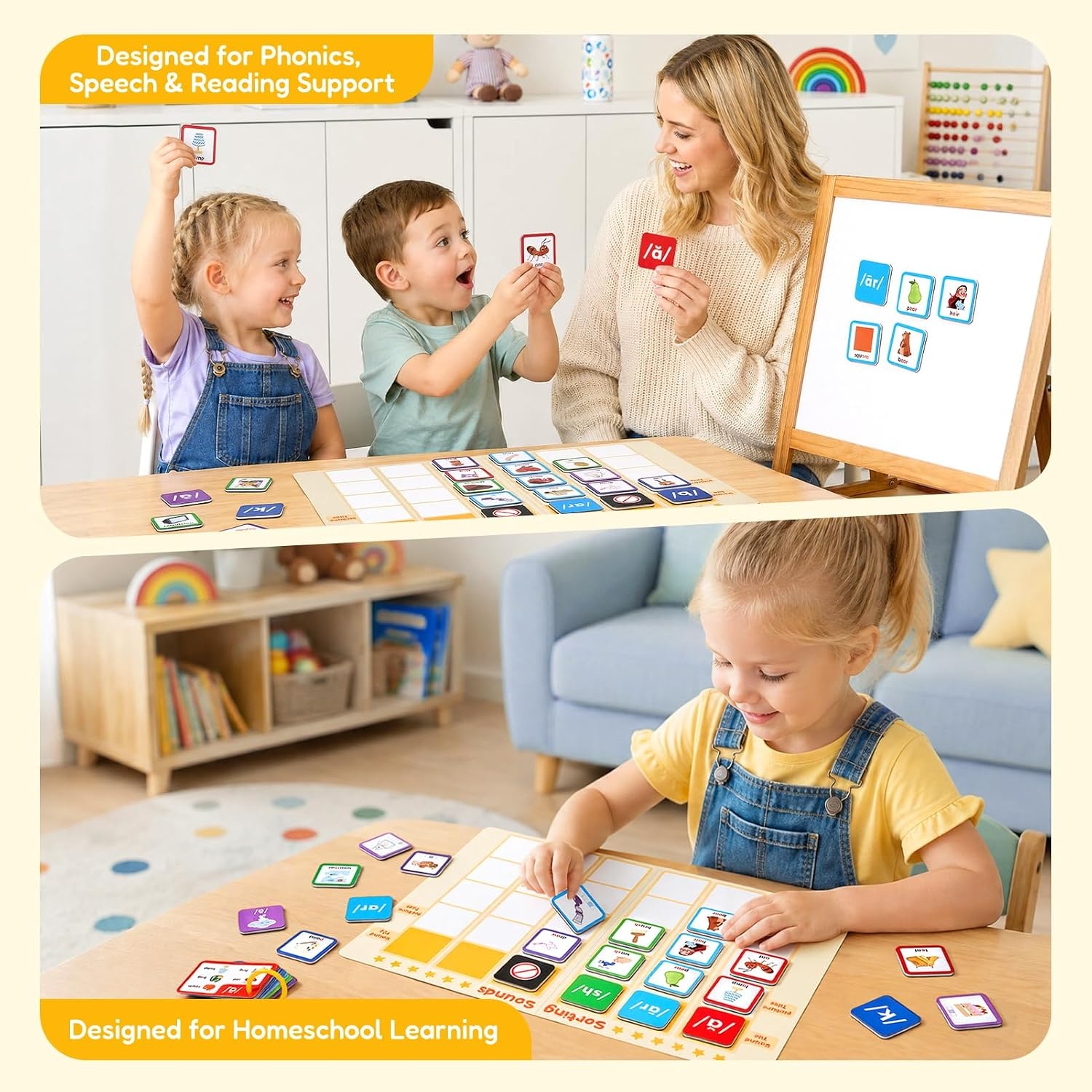 image:imageJoycat Magnetic Sound Sorting Tiles Phonemic Awareness Set Ages 3 and Up