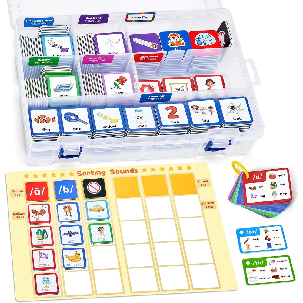 image:imageJoycat Magnetic Sound Sorting Tiles Phonemic Awareness Set Ages 3 and Up