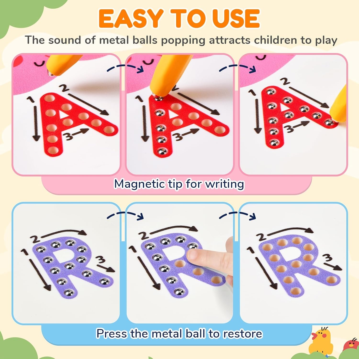 image:imageJoyCat Magnetic Animal Letter Tracing Board JoyCat DoubleSided Magnetic Animal Number Tracing Board 2in1 Numbers 120 Writing Toys for Toddlers amp Kids Road Trip Car Activities for Kids