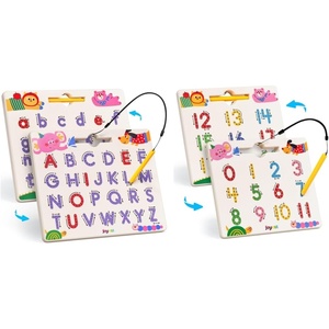 JoyCat Magnetic Animal Letter Tracing Board + JoyCat Double-Sided Magnetic Animal Number Tracing Board – 2-in-1 Numbers 1-20 Writing Toys for Toddlers & Kids, Road Trip Car Activities for Kids