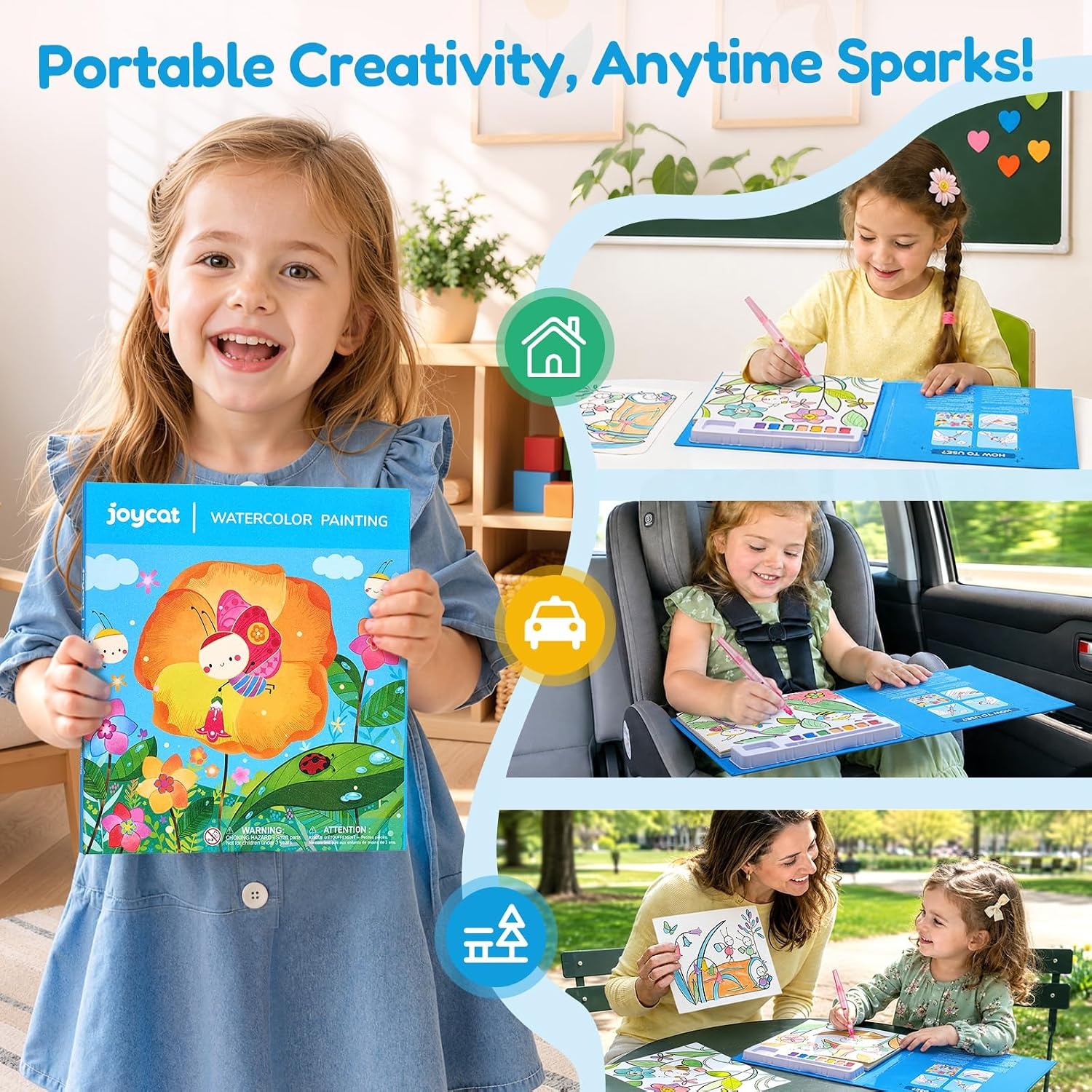 image:imageJoyCat Paint with Water Coloring Books for Toddlers AxolotlBugs Blossoms