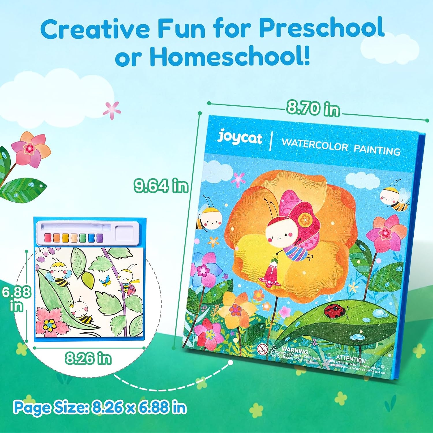 image:imageJoyCat Paint with Water Coloring Books for Toddlers AxolotlBugs Blossoms