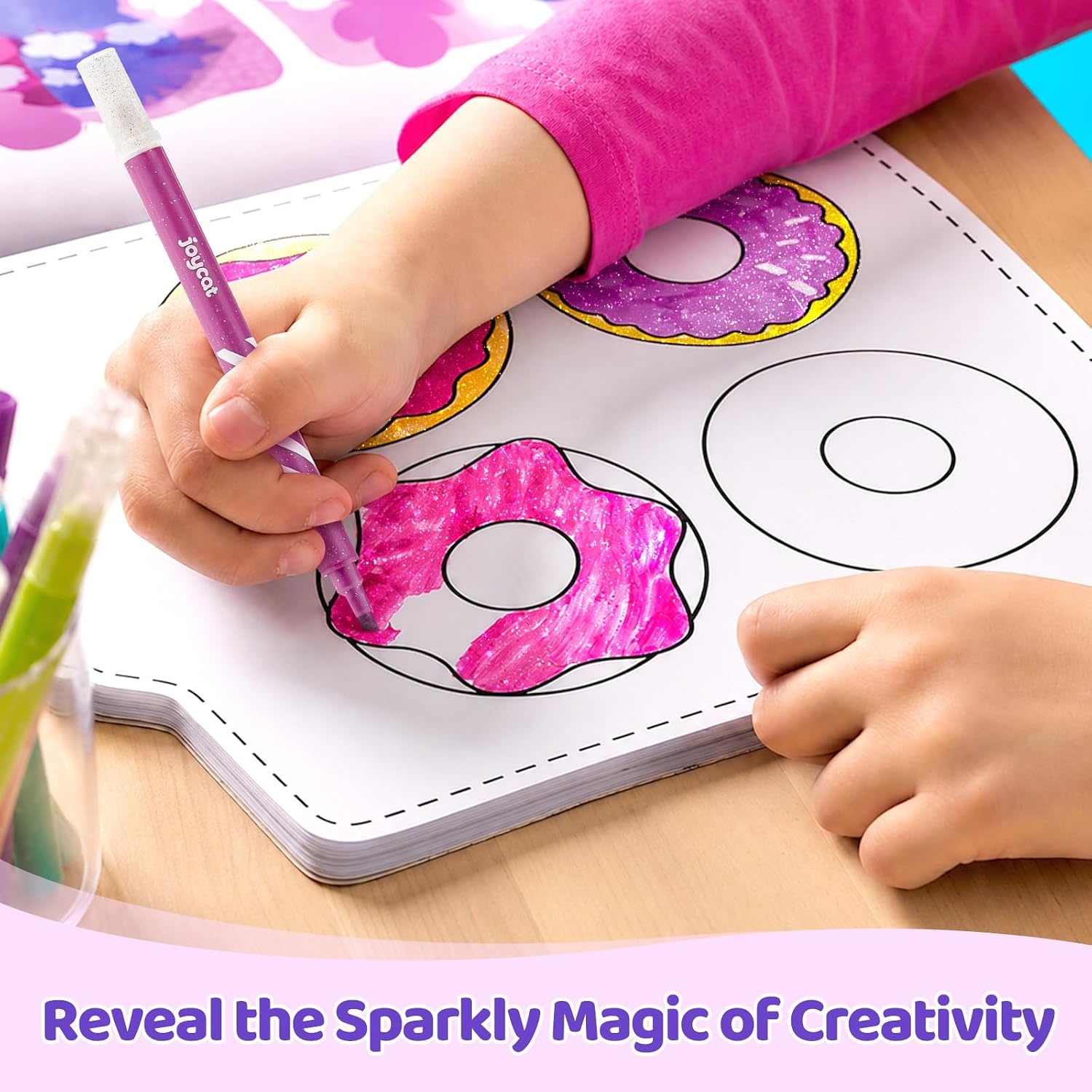 image:imageJoyCat 10Color Erasable Glitter Markers for Kids Dual Tip Sparkle PensGlitter Erasable Markers