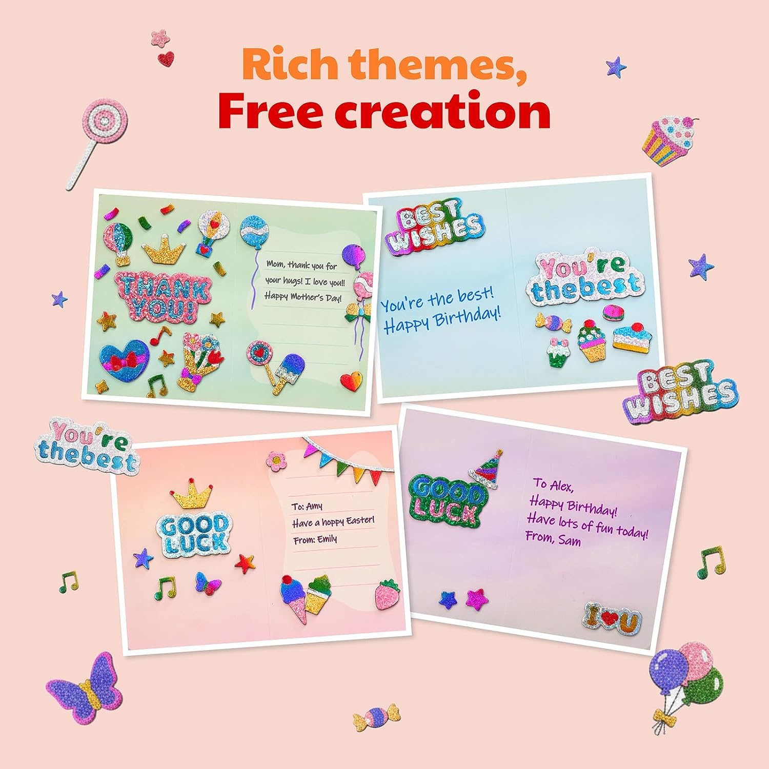 image:imageJoyCat 12 Pack Dinosaur Foil Art Party Favors Craft Kits for Kids Ages 49Greeting Cards