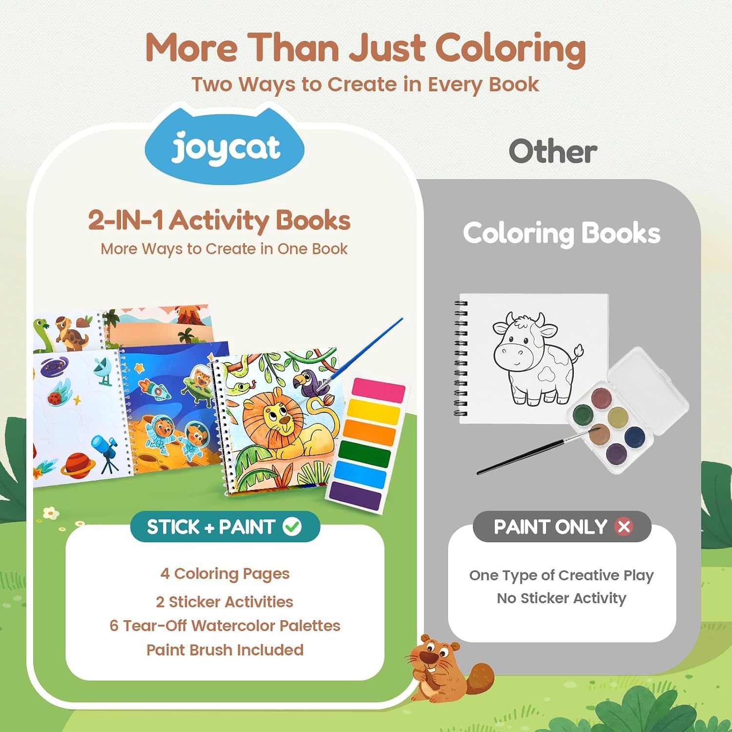 image:imageJoyCat 24 Pack Coloring Books amp Dress Up Stickers Party Favors for Kids 48Animal World