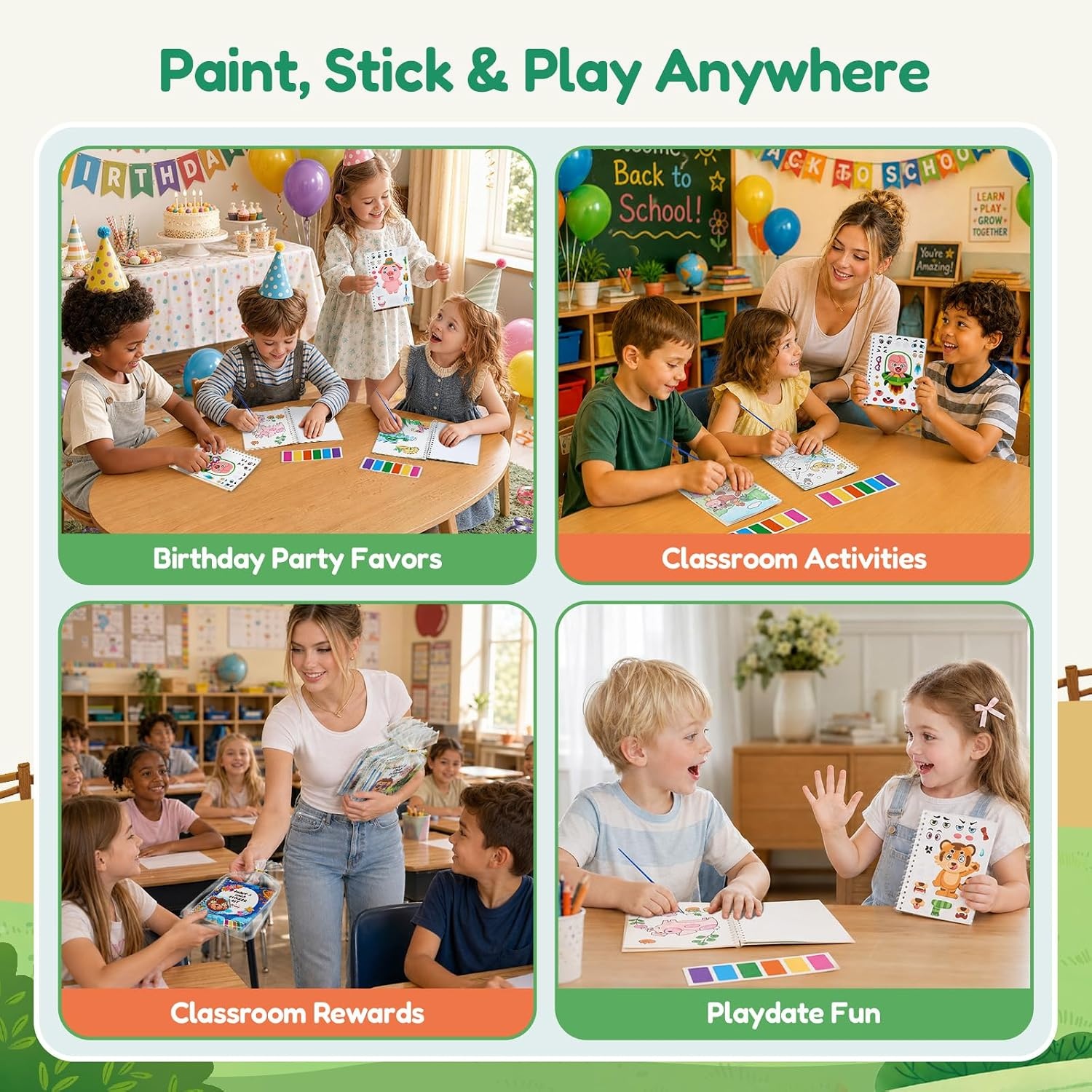 image:imageJoyCat 24 Pack Coloring Books amp Dress Up Stickers Party Favors for Kids 48Make a Face