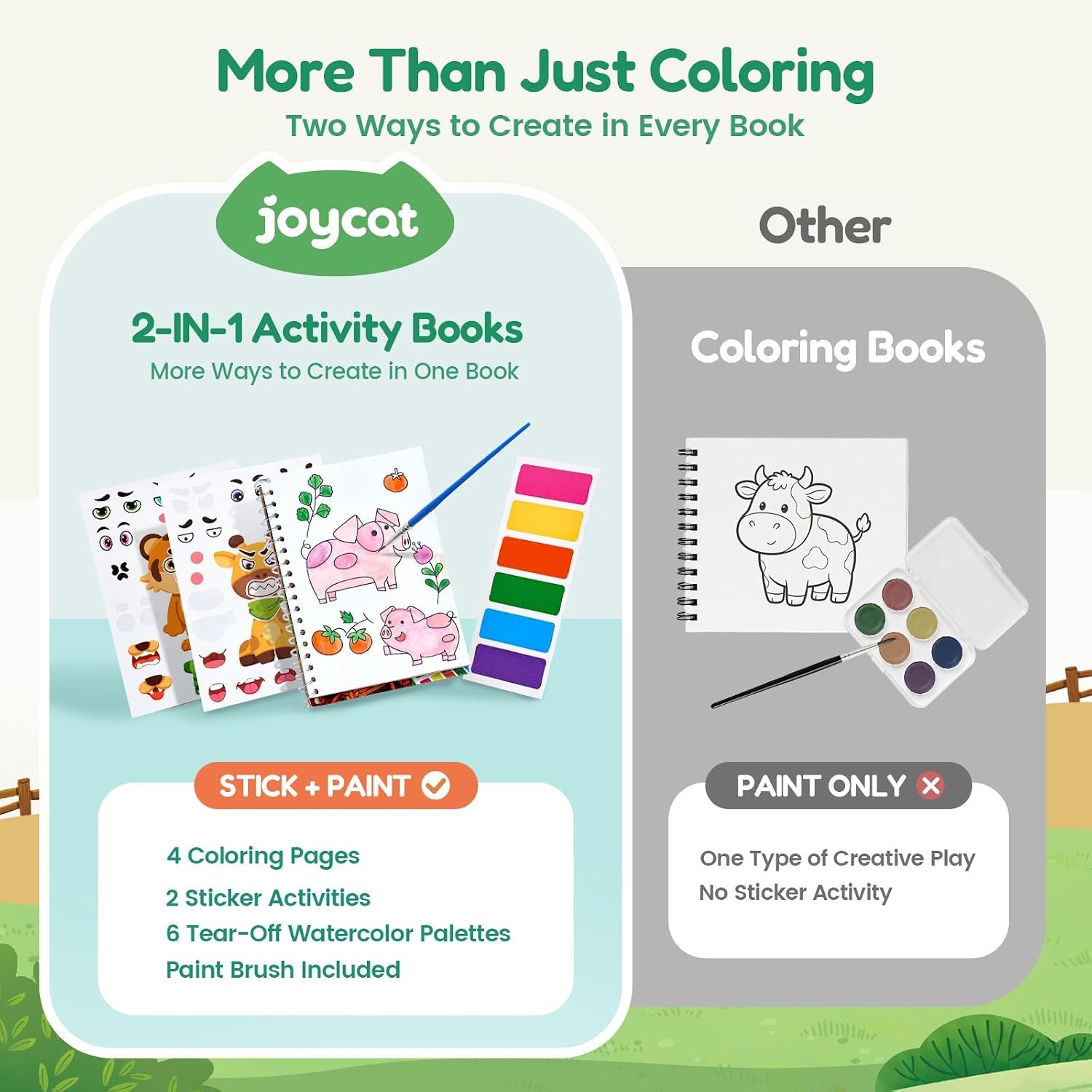 image:imageJoyCat 24 Pack Coloring Books with Stickers Party Favors for Kids 48Make a Face