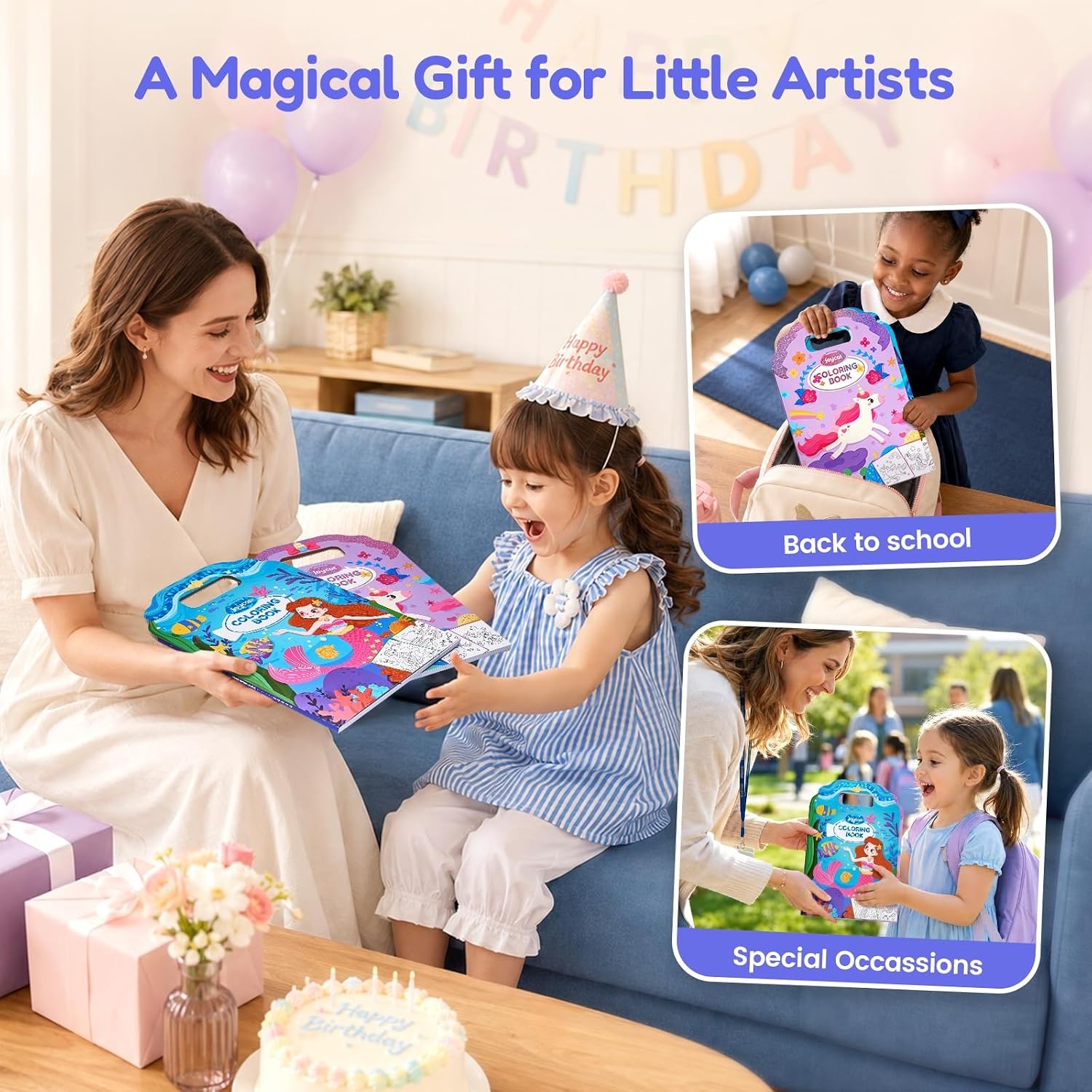 image:imageJoyCat Coloring Books for Kids Ages 48 Mermaid Princess Fantasy ampFairy2 PackDreamy Fantasy Mermaid