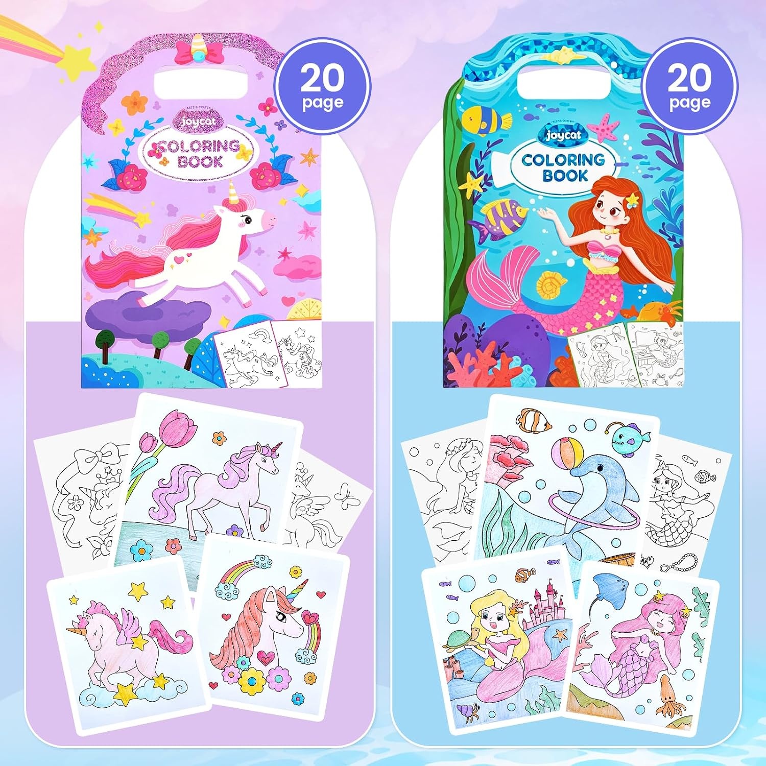 image:imageJoyCat Coloring Books for Kids Ages 48 Mermaid Princess Fantasy ampFairy2 PackDreamy Fantasy Mermaid