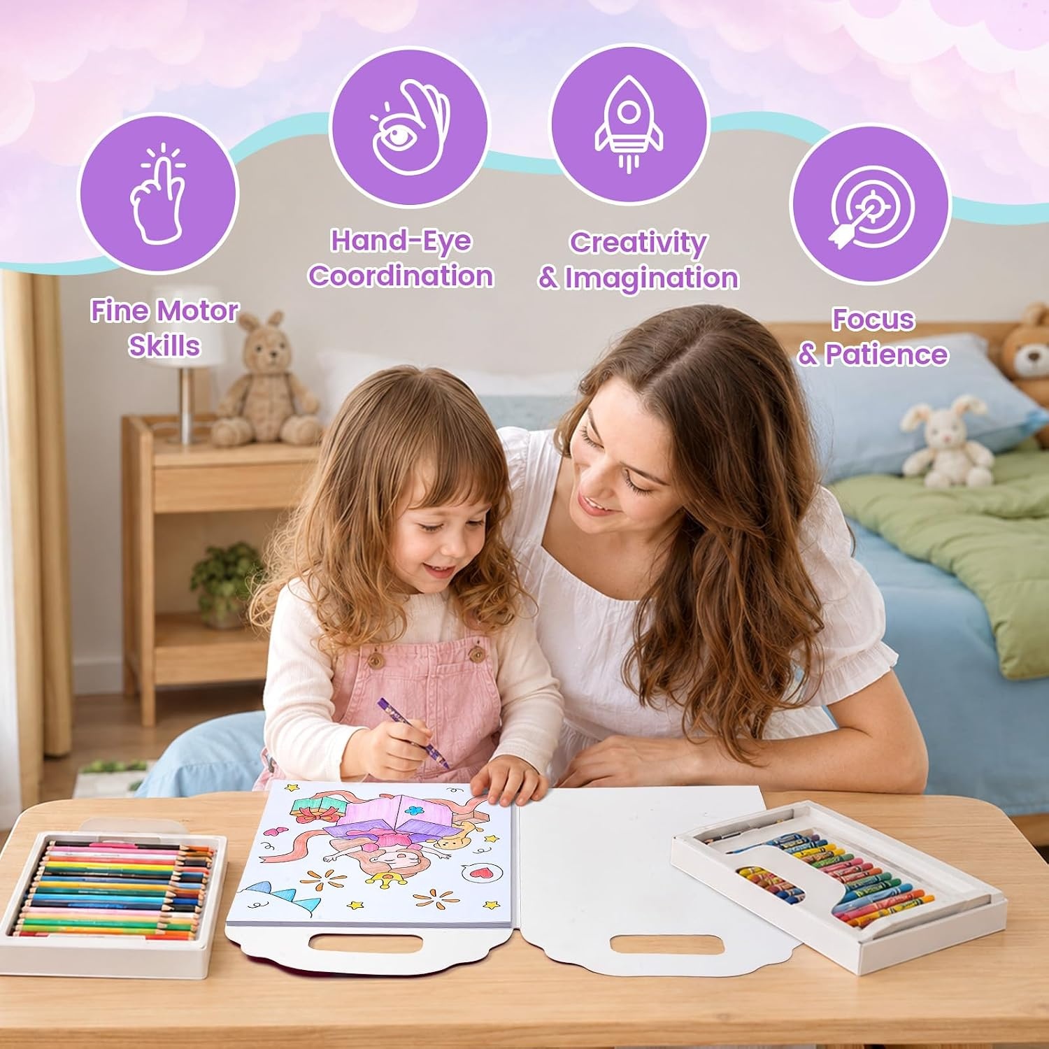 image:imageJoyCat Coloring Books for Kids Ages 48 Mermaid Princess Fantasy ampFairy2 PackMermaid Princess
