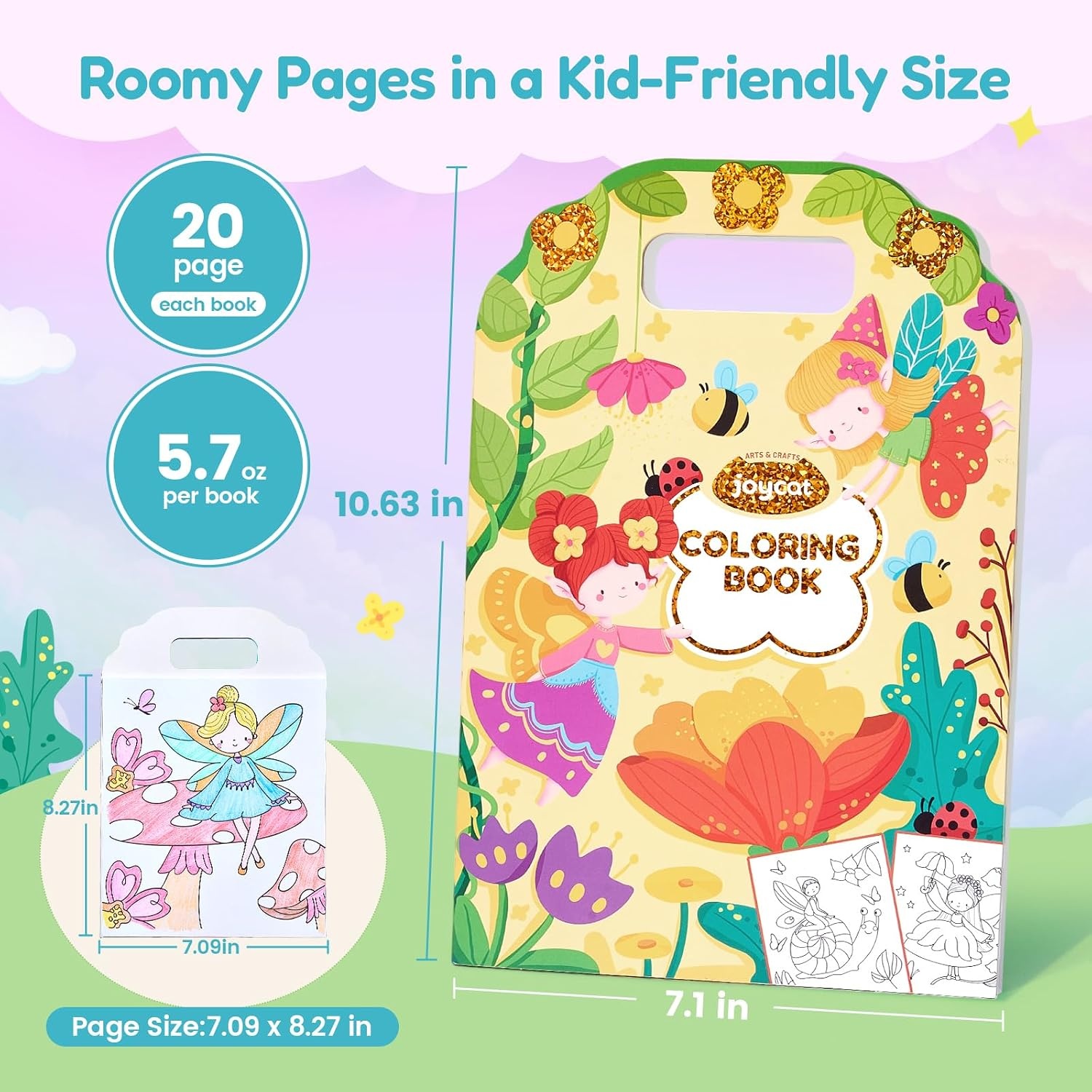 image:imageJoyCat Coloring Books for Kids Ages 48 Mermaid Princess Fantasy ampFairy3 PackPrincess Mermaid Fairy