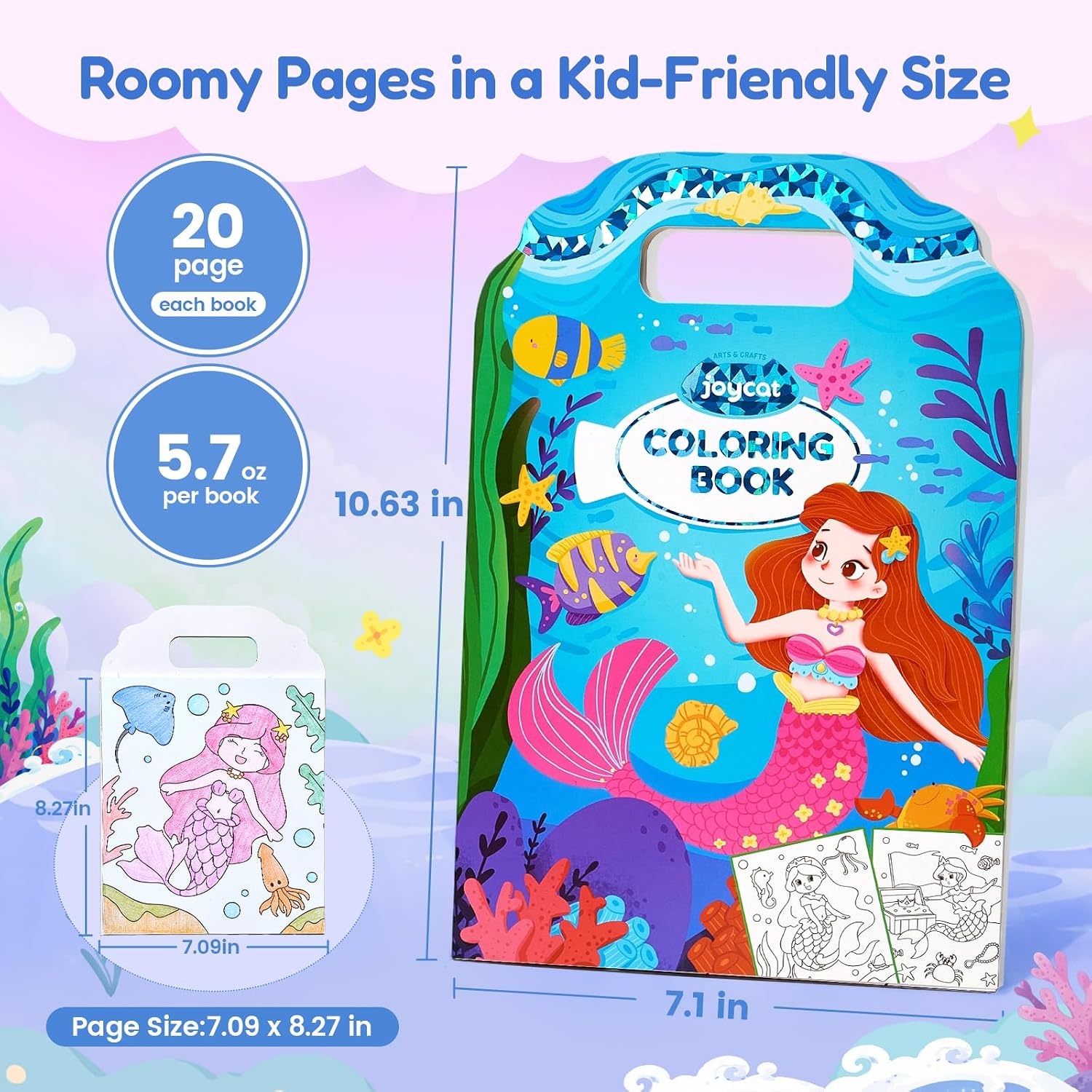 image:imageJoyCat Coloring Books for Kids Ages 48 Mermaid Princess Fantasy ampFairy3 PackPrincess Mermaid Fantasy