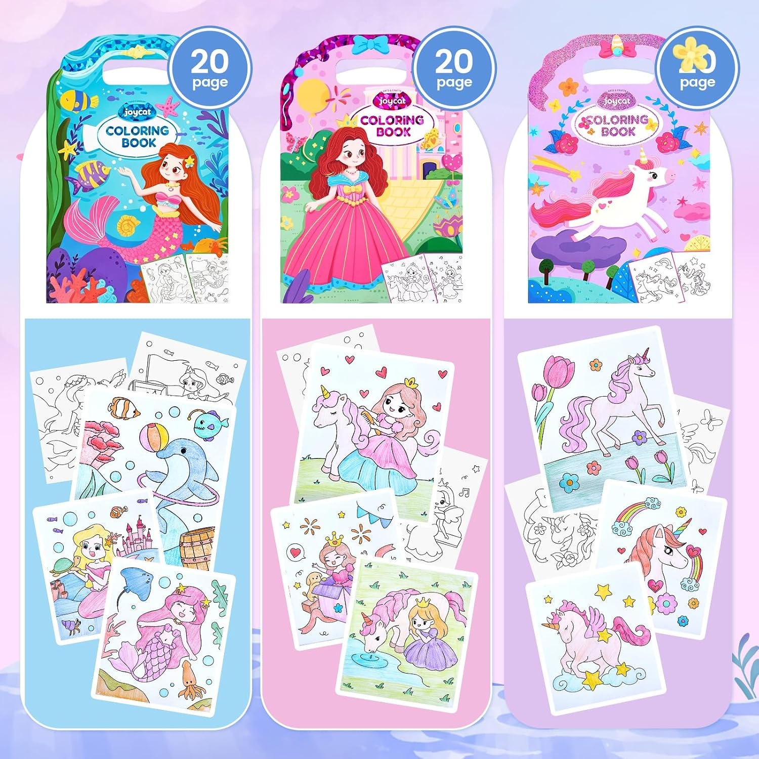 image:imageJoyCat Coloring Books for Kids Ages 48 Mermaid Princess Fantasy ampFairy3 PackPrincess Mermaid Fantasy